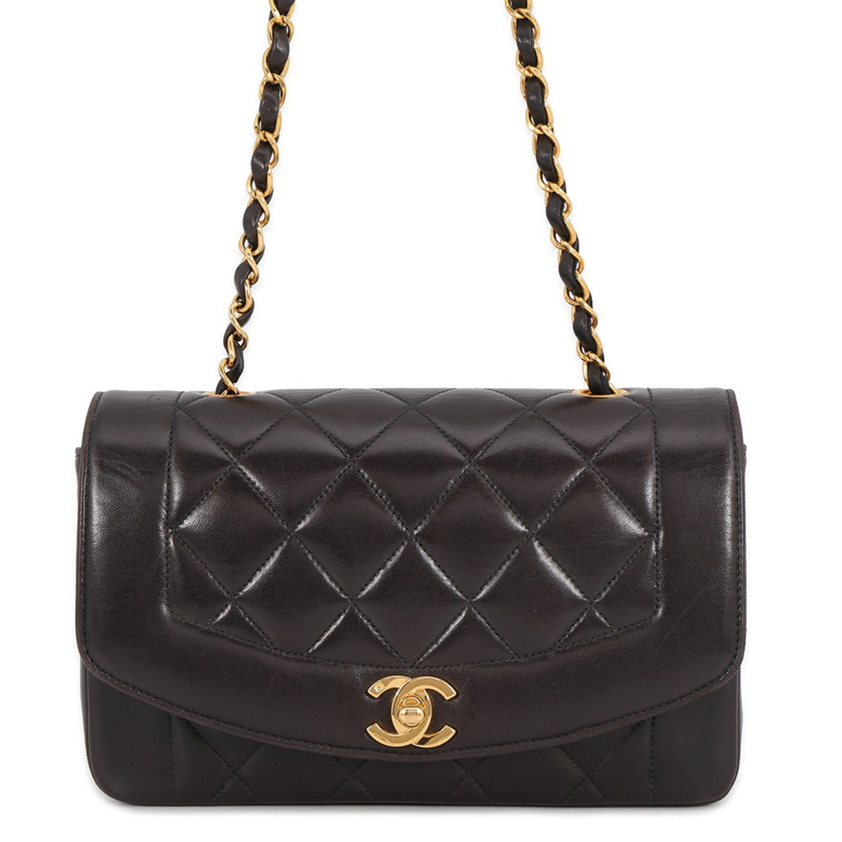 Chanel Matelasse Black Leather Shoulder Bag (Pre-Owned)