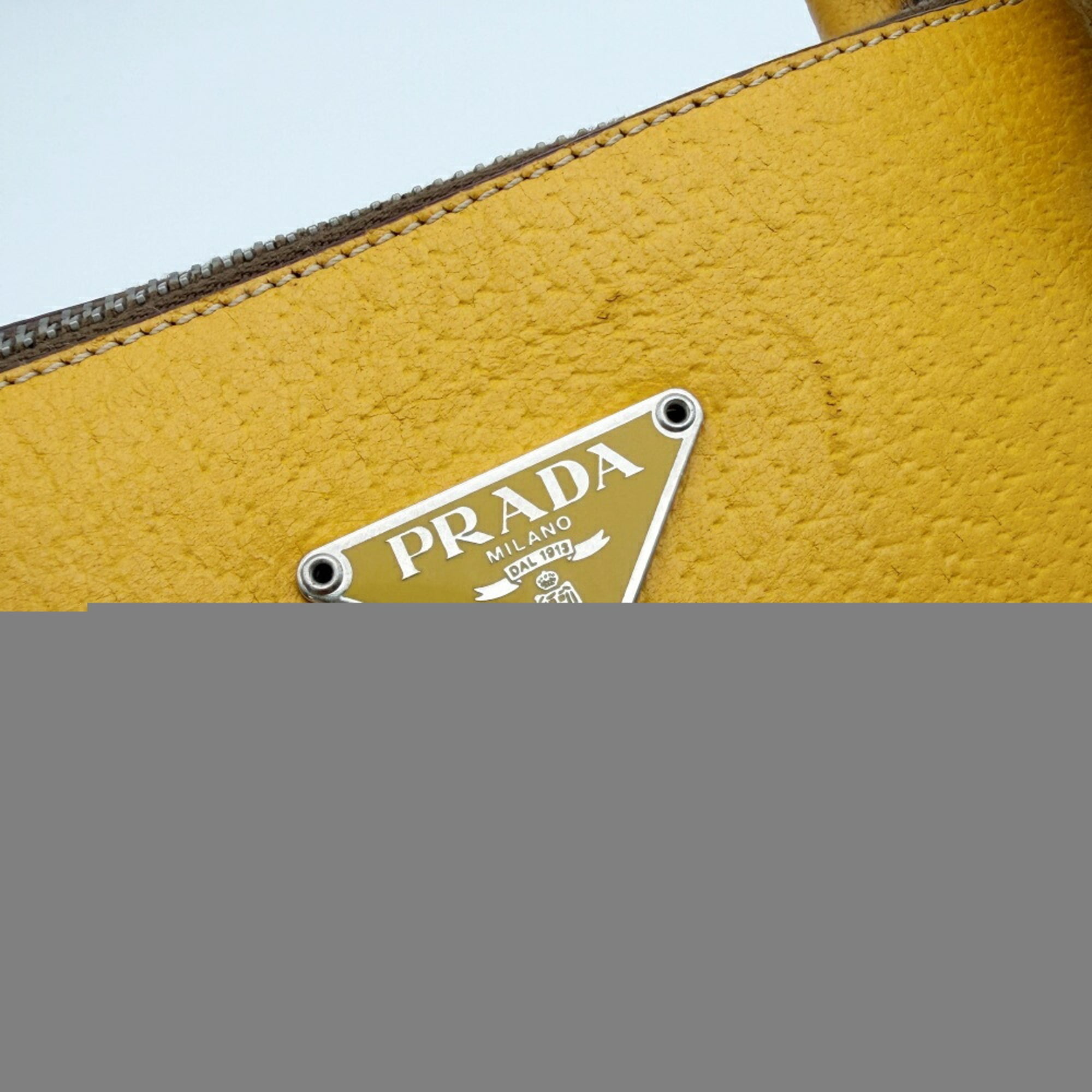 Prada Yellow Leather Tote Bag (Pre-Owned)