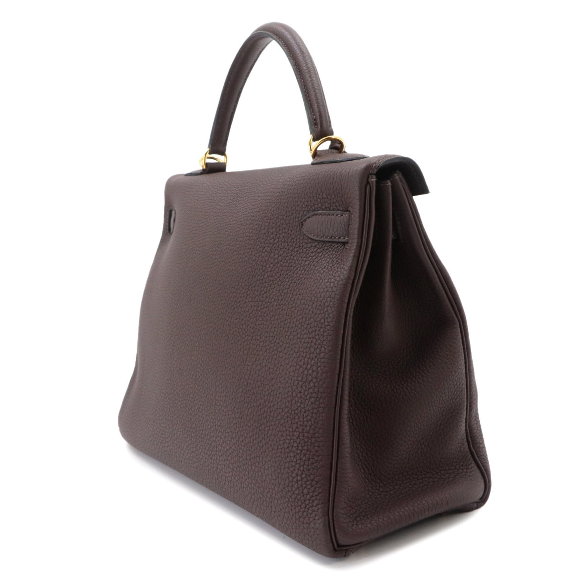 Hermes Kelly Chocolat Togo Leather Handbag (Pre-Owned)