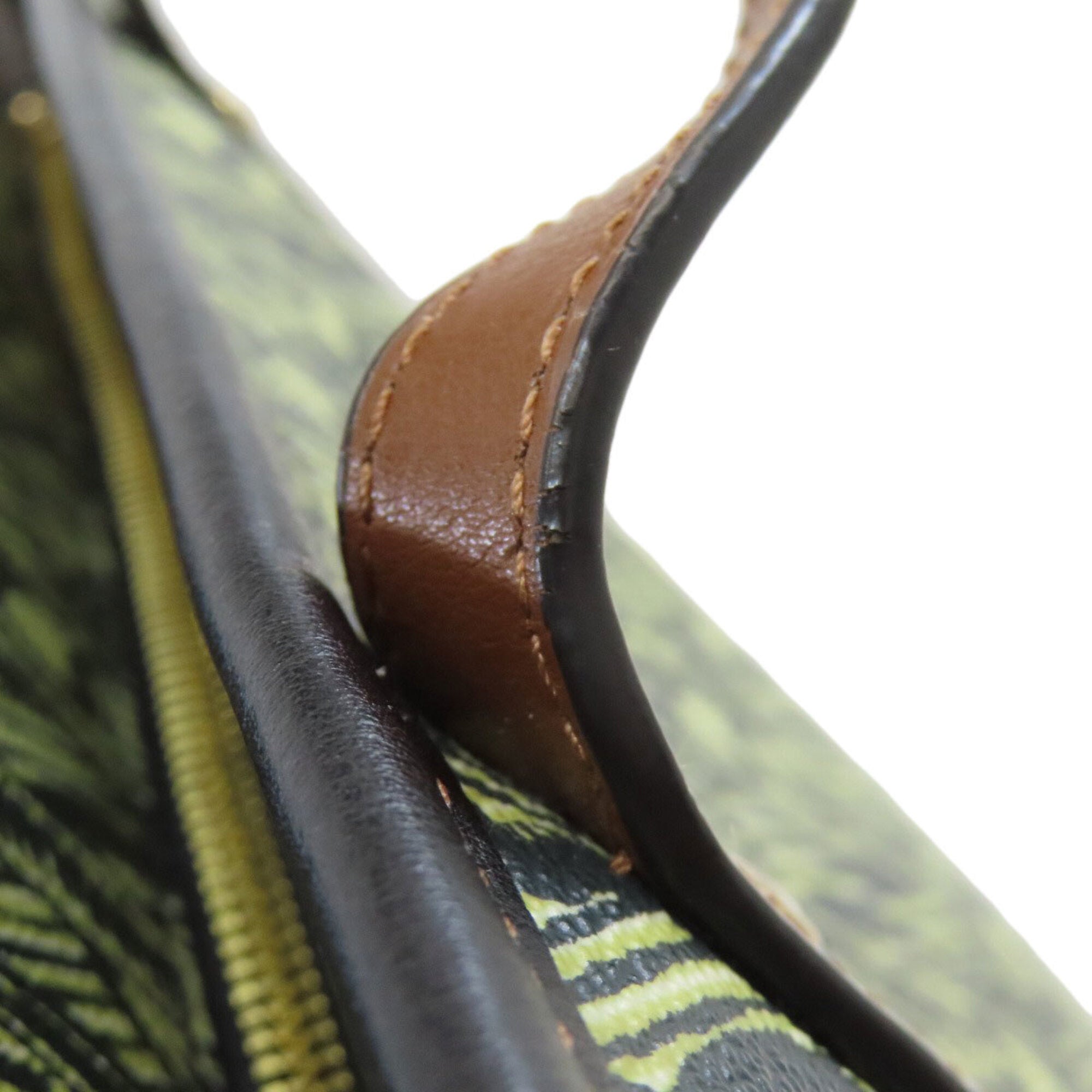 Coach Black Green Yellow Pvc Leather Tote Bag (Pre-Owned)