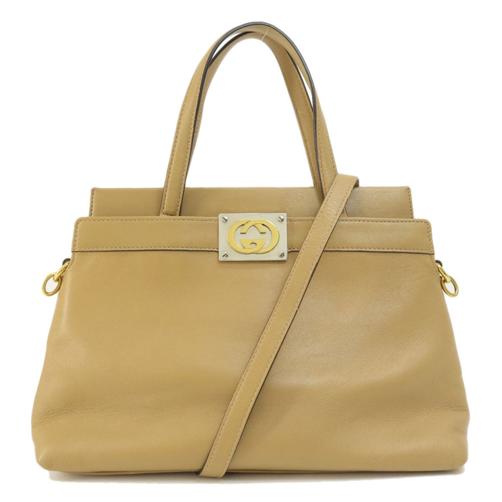 Gucci Beige Leather Handbag (Pre-Owned)