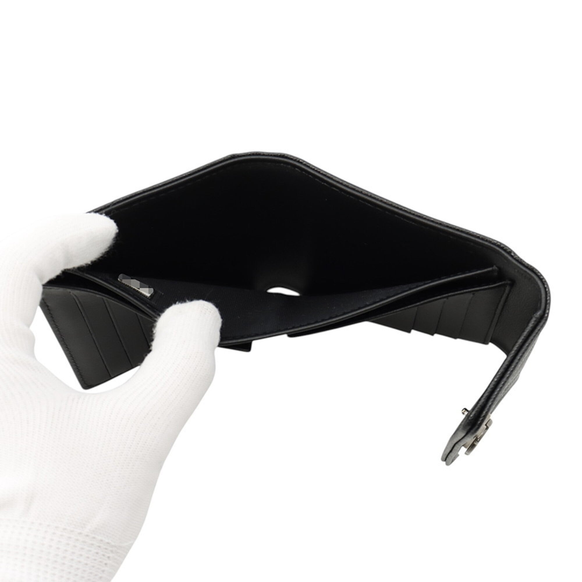 Chanel Matelasse Black Grained Calfskin Wallet (Tri-Fold) (Pre-Owned)