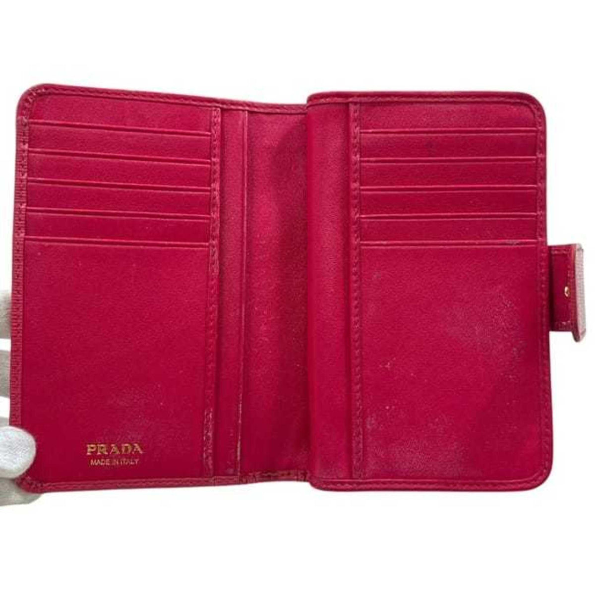 Prada Peonia Pink Leather Wallet (Bi-Fold) (Pre-Owned)