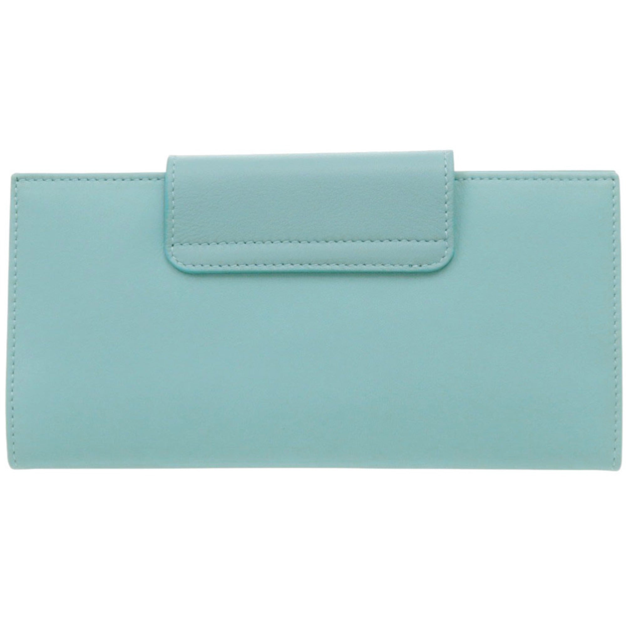 Salvatore Ferragamo Light Blue Leather Long Wallet (Bi-Fold) (Pre-Owned)
