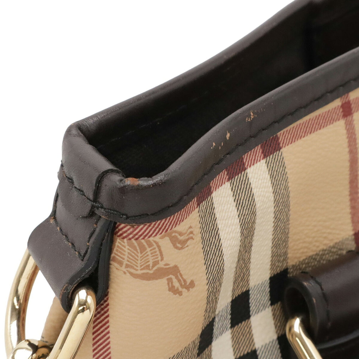 Burberry Beige Black Bordeaux Dark Brown Pvc Leather Shoulder Bag Tote Bag (Pre-Owned)