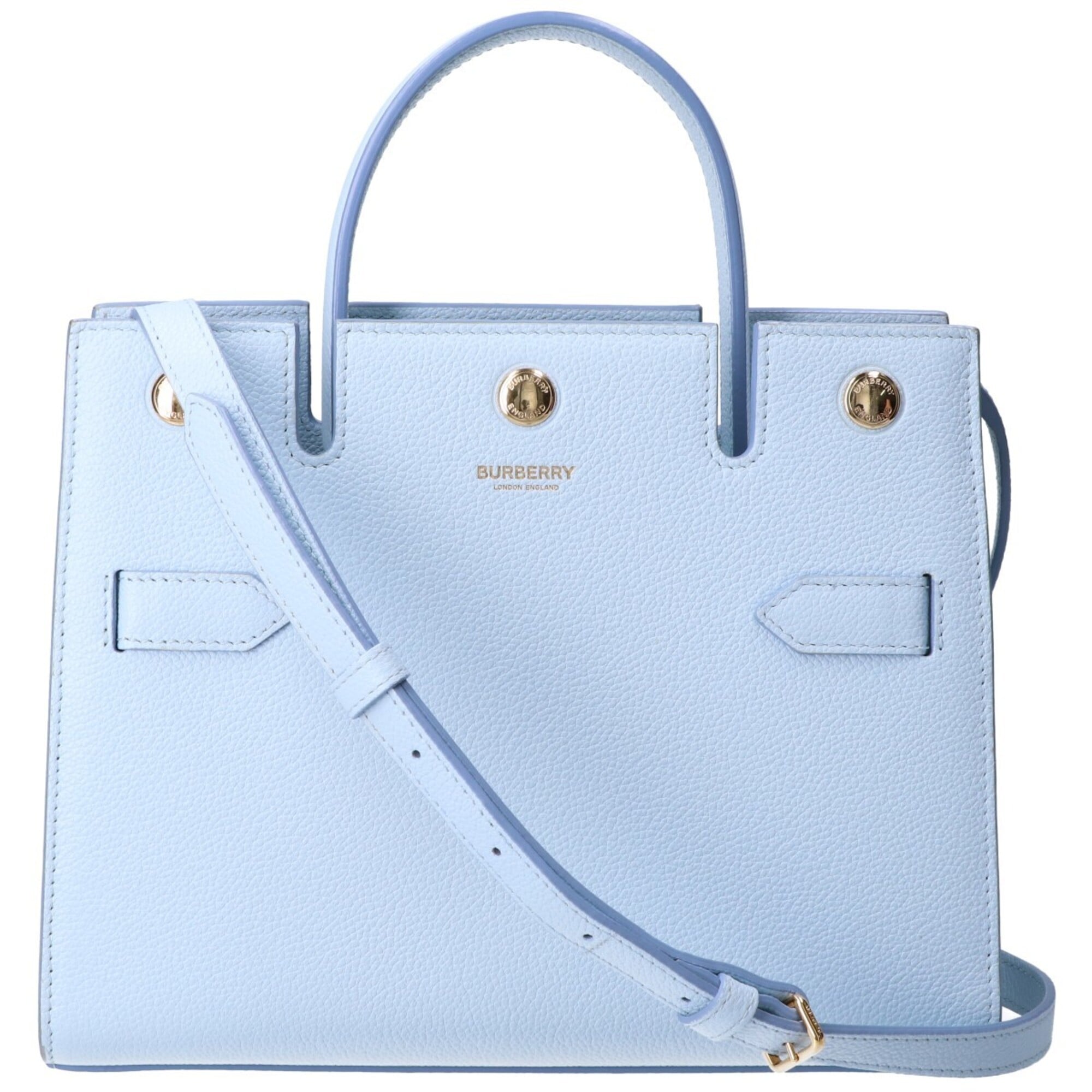 Burberry Sky Blue Leather Shoulder Bag (Pre-Owned)