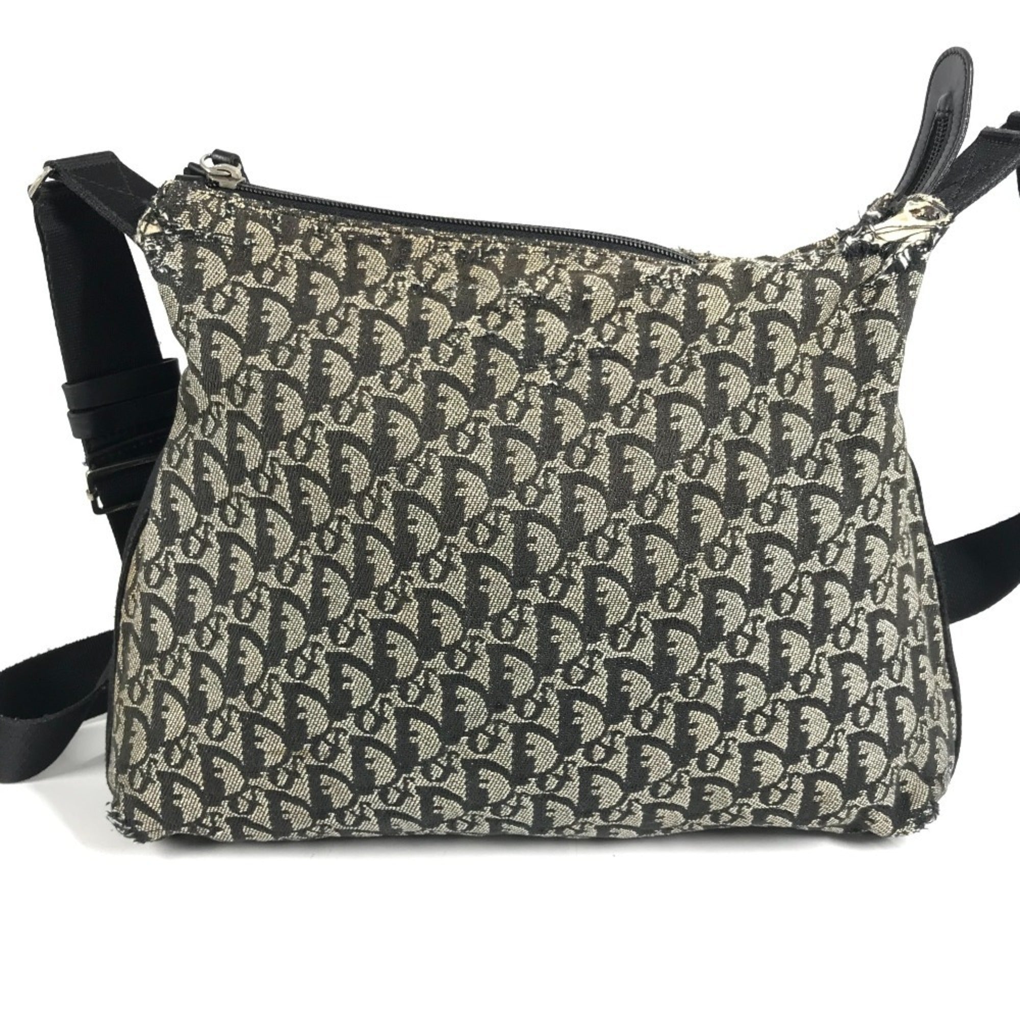 Christian Dior Black Canvas Leather Shoulder Bag (Pre-Owned)