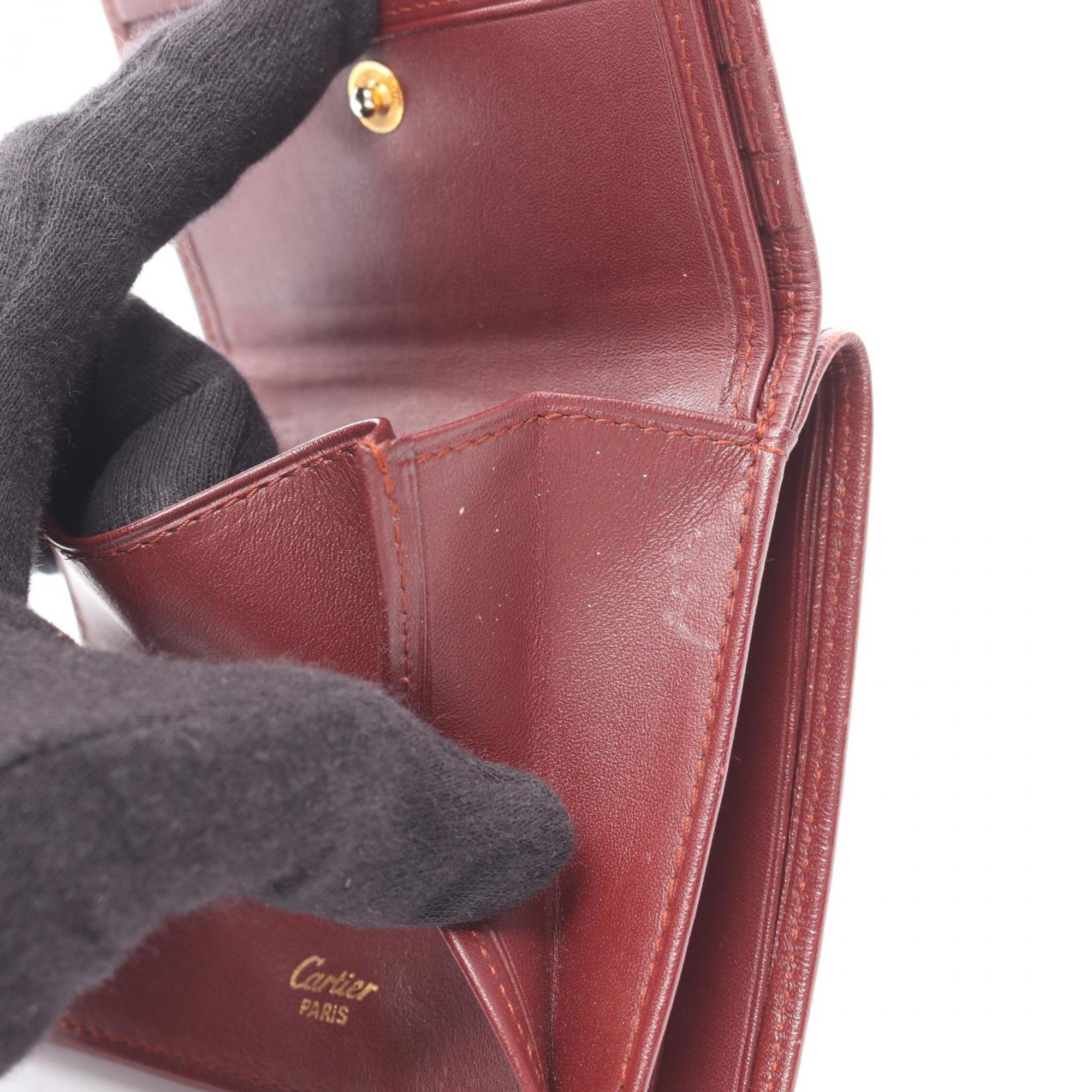 Cartier Bordeaux Leather Wallet (Bi-Fold) (Pre-Owned)