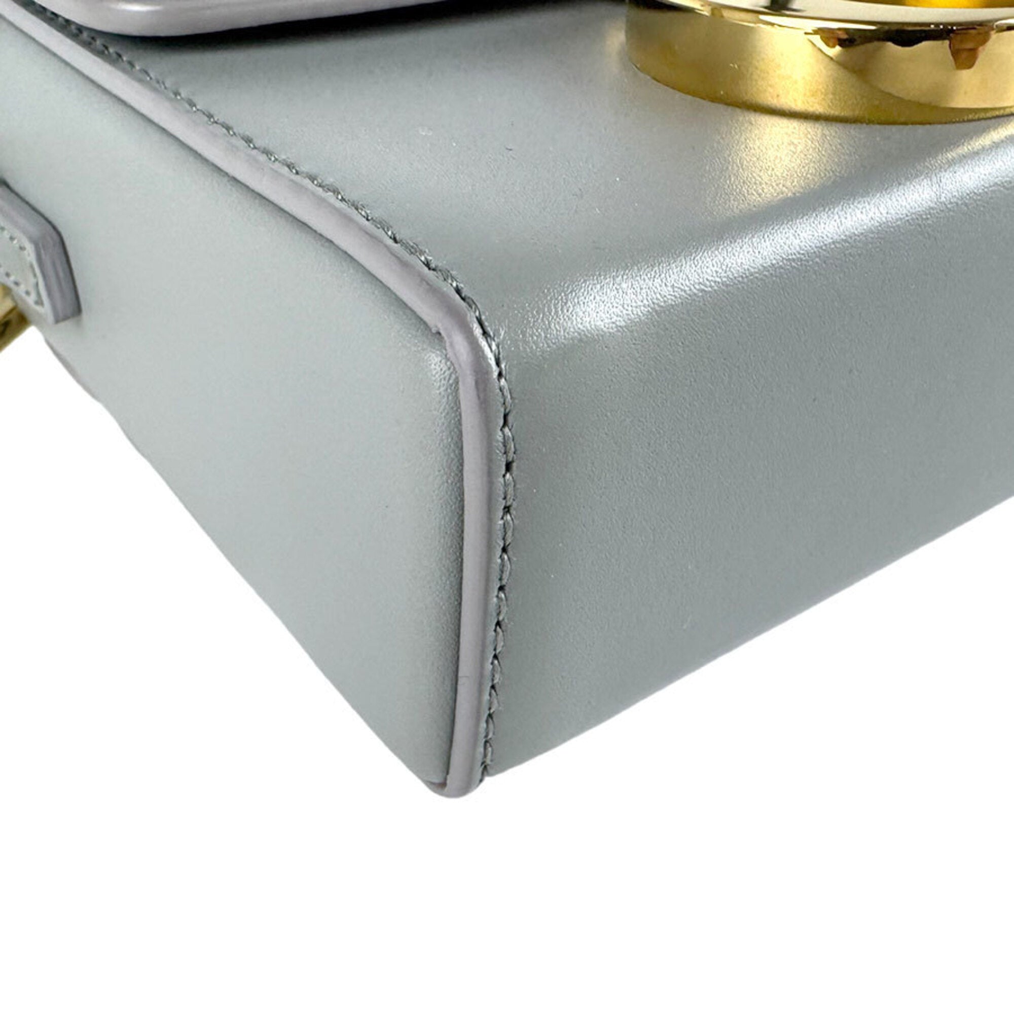 Christian Dior Gray Leather Shoulder Bag (Pre-Owned)