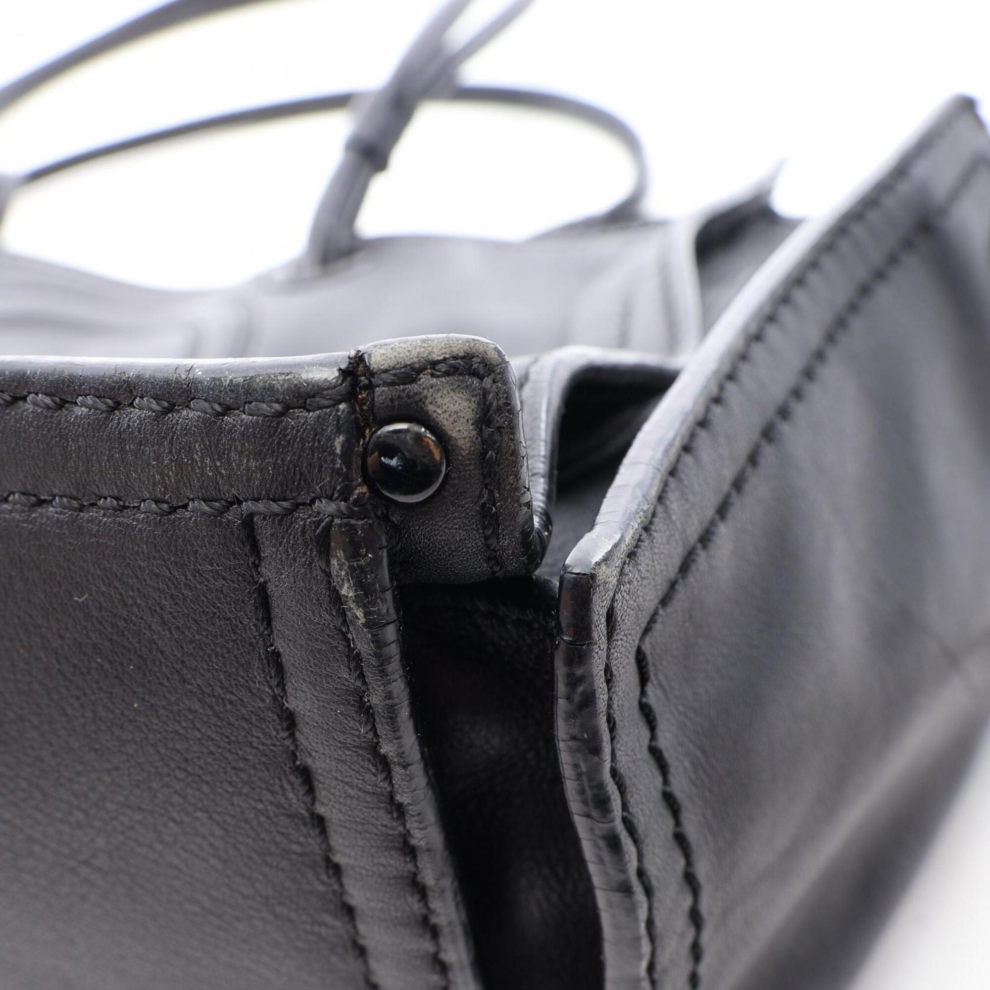 Loewe Black Leather Handbag Tote Bag (Pre-Owned)
