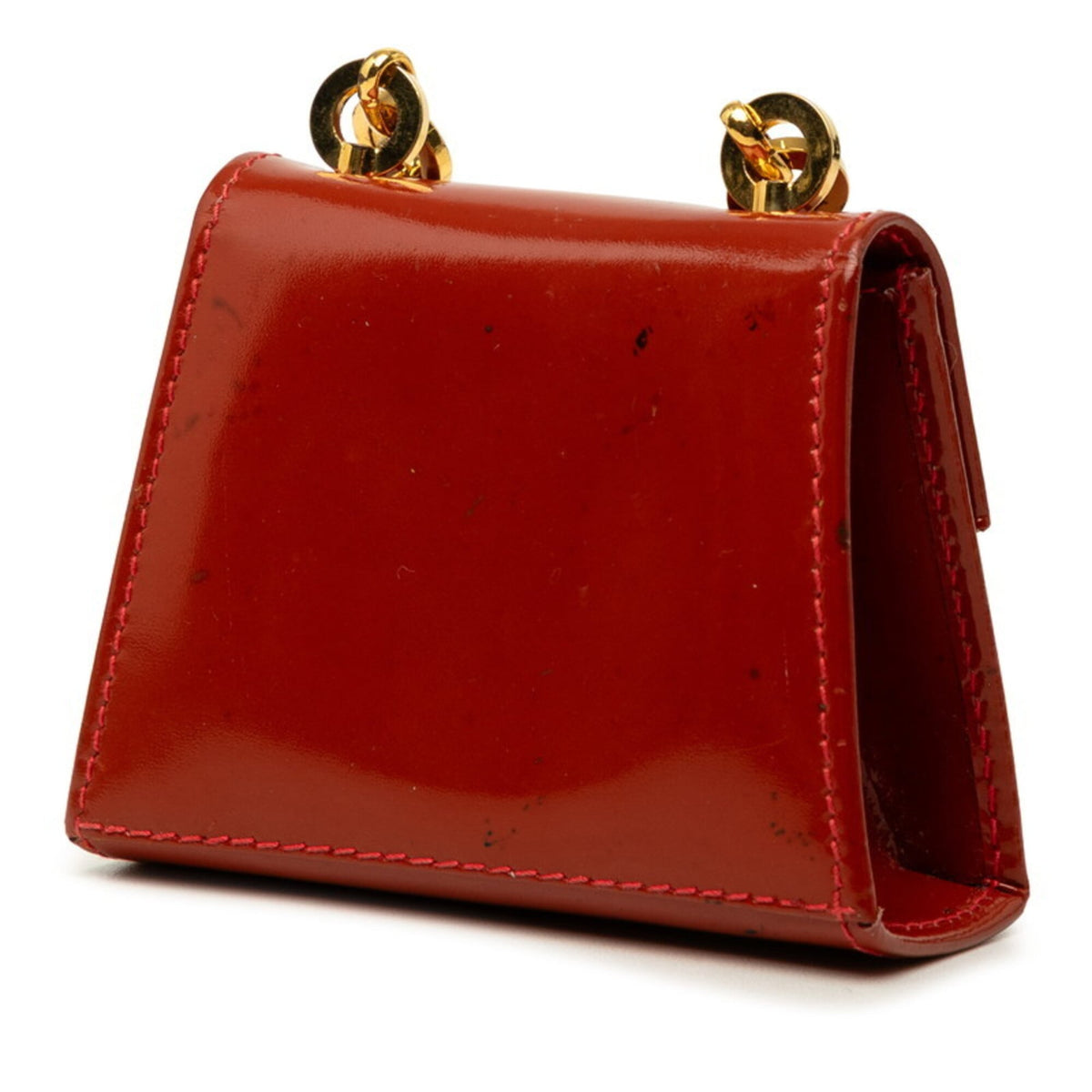 Salvatore Ferragamo Red Color Patent Leather Shoulder Bag (Pre-Owned)