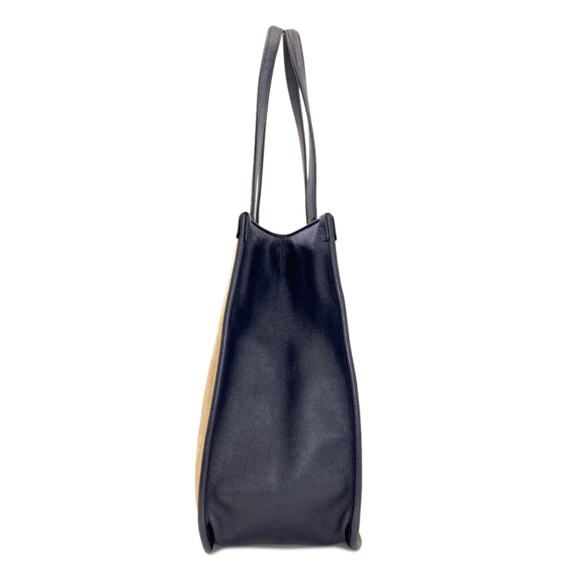 Gucci Beige Navy Canvas Tote Bag (Pre-Owned)