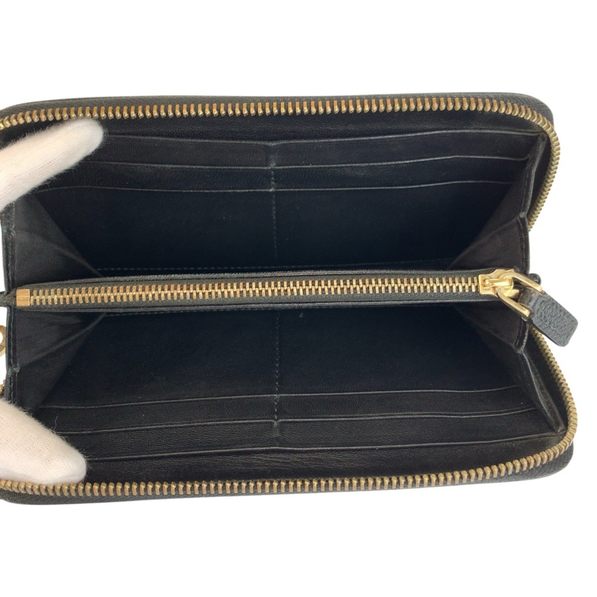 Bvlgari Black Leather Long Wallet (Bi-Fold) (Pre-Owned)