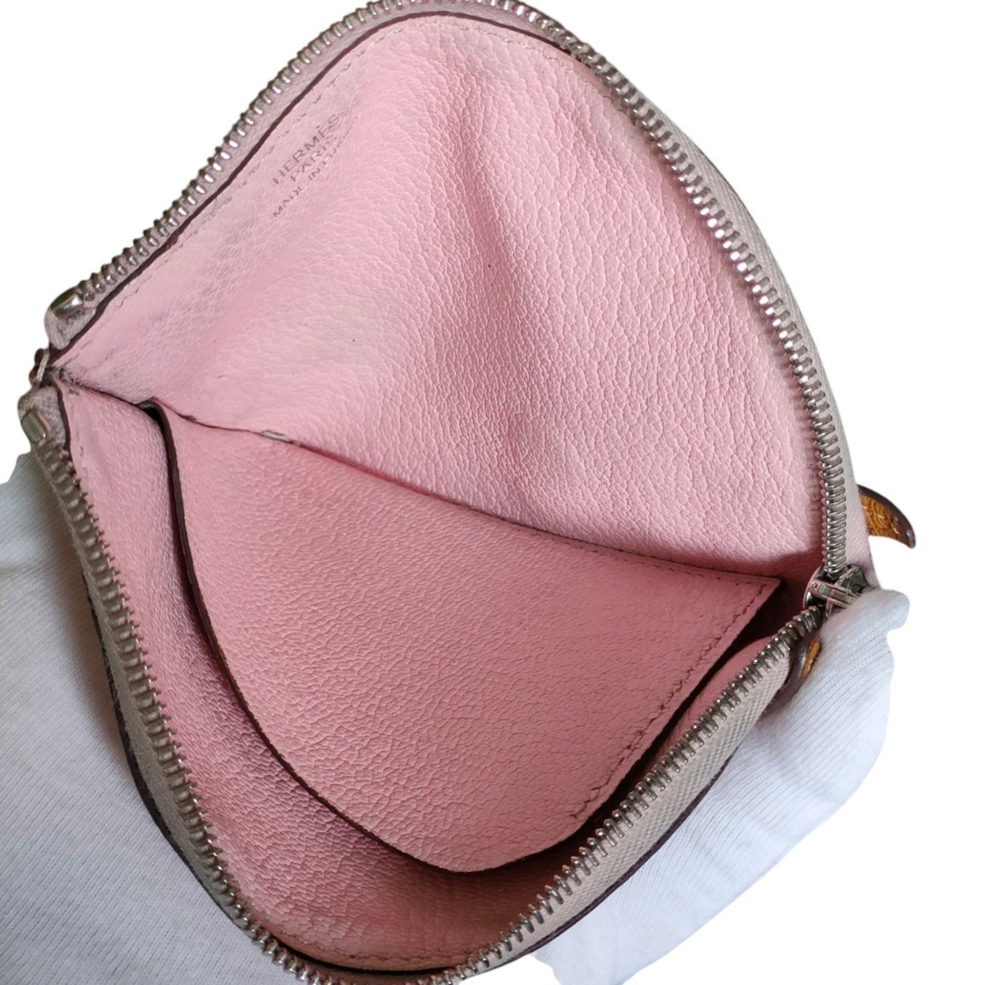 Hermes Kara Rose Sakura Chevre Leather Coin Purse/Coin Case (Pre-Owned)