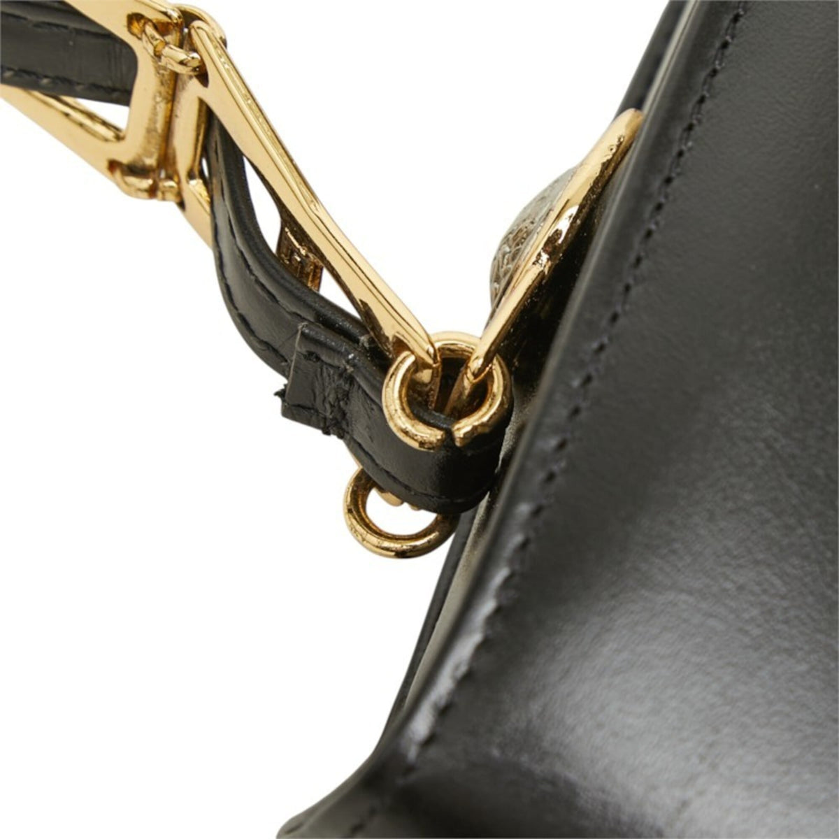 Versace Black Leather Shoulder Bag (Pre-Owned)