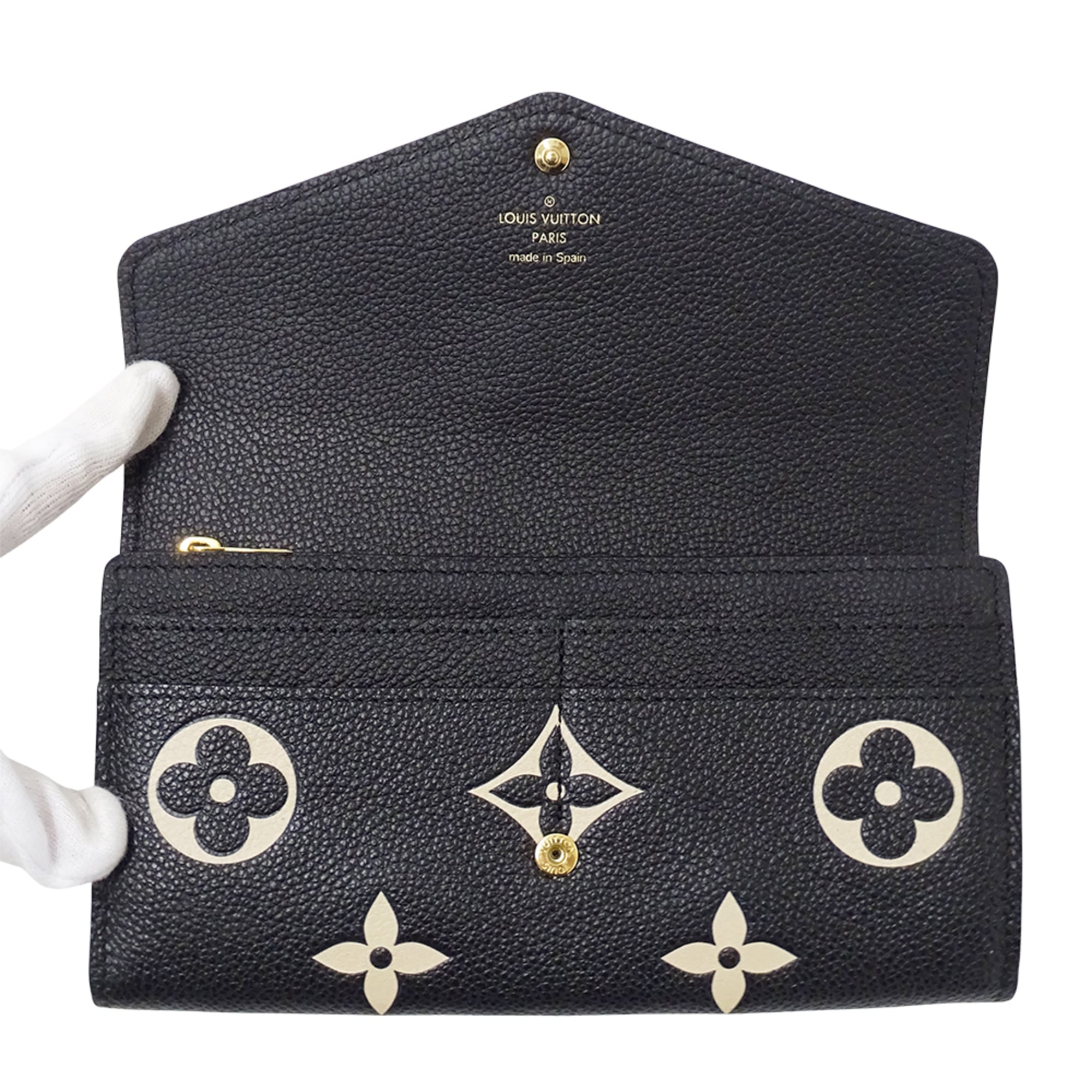 Louis Vuitton Monogram Empreinte Beige Noir Monogram Empreinte Wallet (Bi-Fold) (Pre-Owned)
