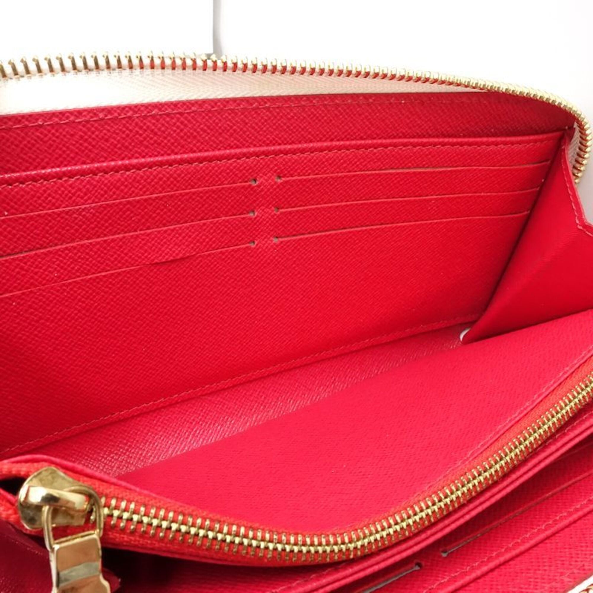 Louis Vuitton Cerise White Canvas Long Wallet (Bi-Fold) (Pre-Owned)