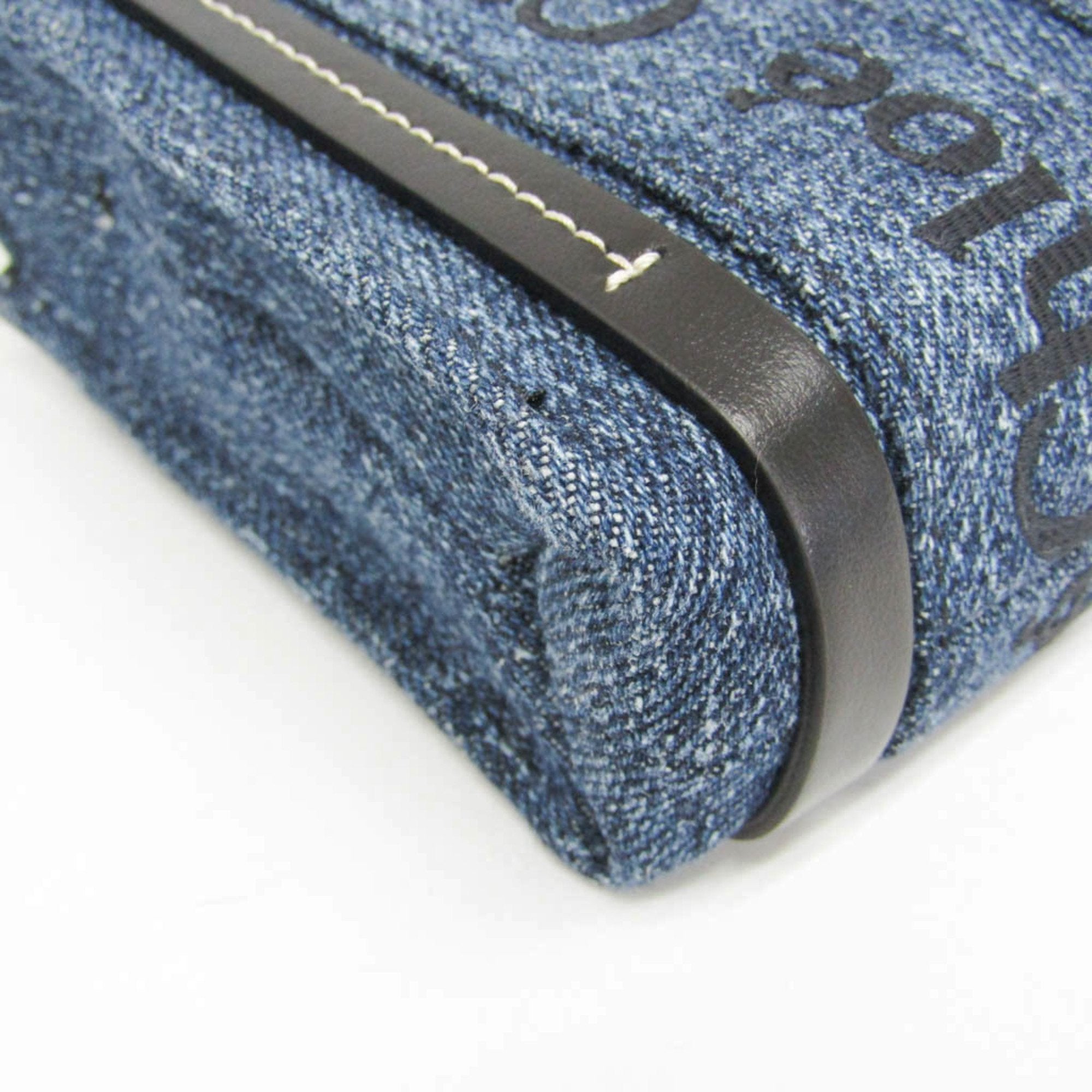Chloé Black Blue Denim Leather Handbag Shoulder Bag (Pre-Owned)