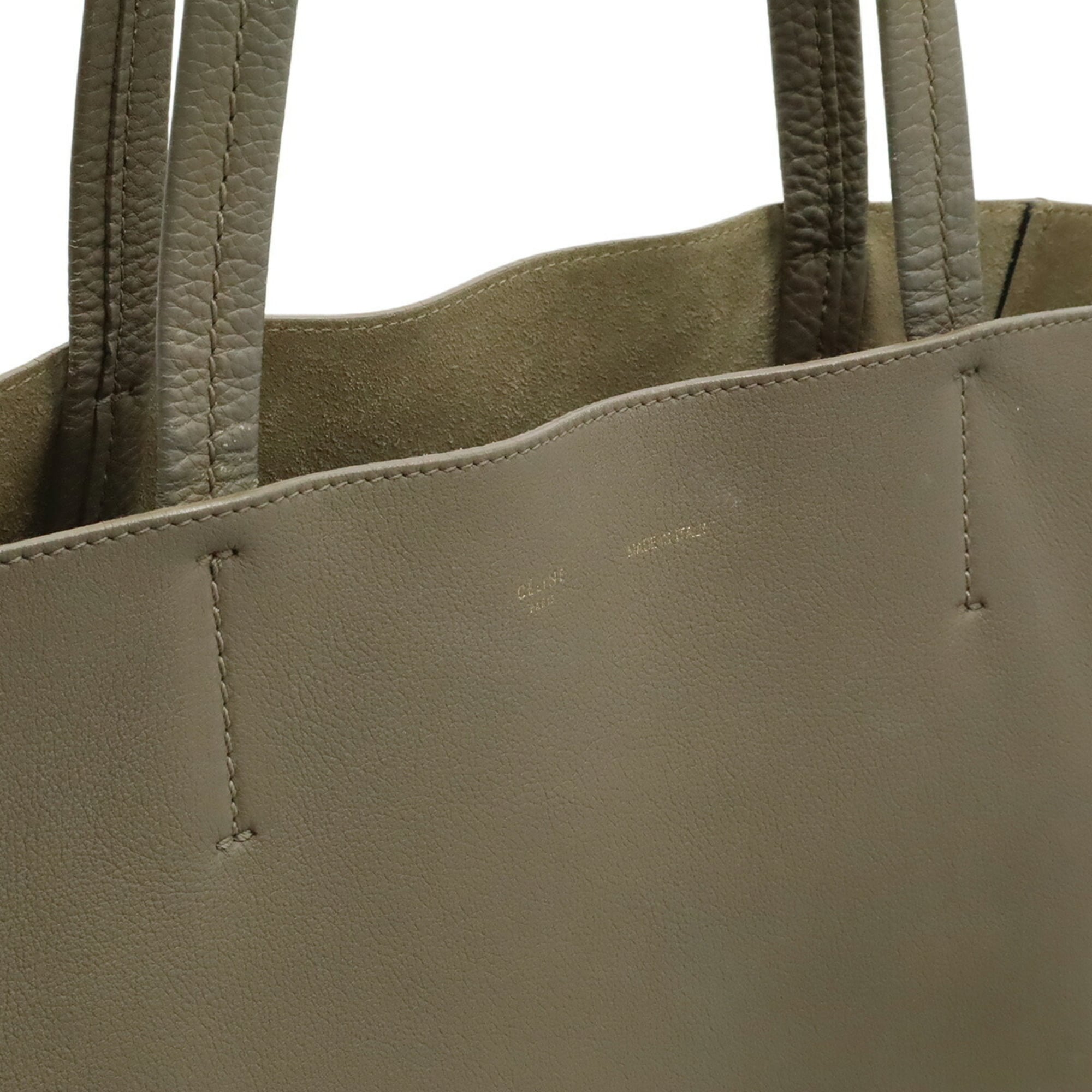 Celine Black Grayish Leather Pouch Shoulder Bag Tote Bag (Pre-Owned)