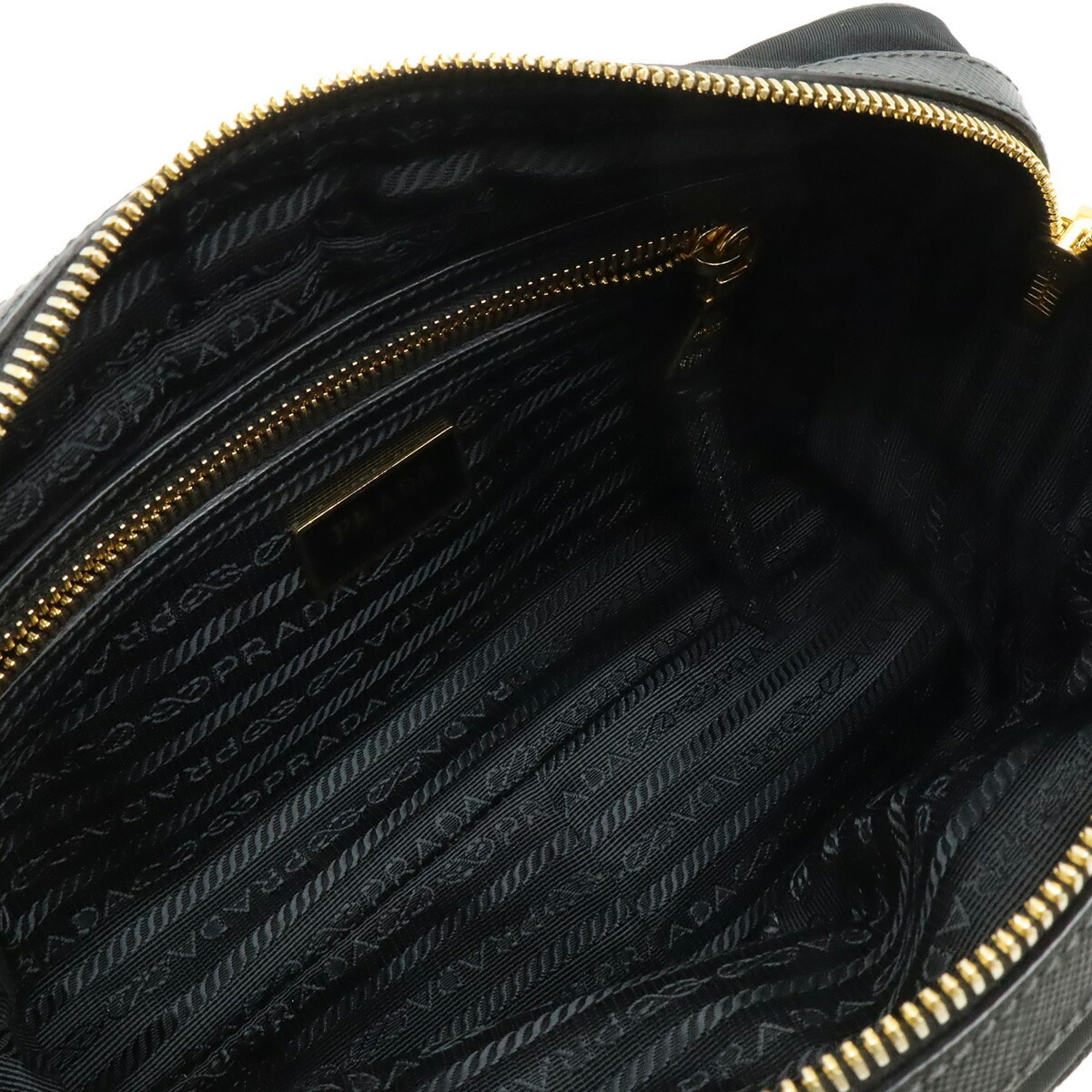 Prada Black Nero Nylon Clutch Bag Handbag Pochette Pouch Shoulder Bag (Pre-Owned)