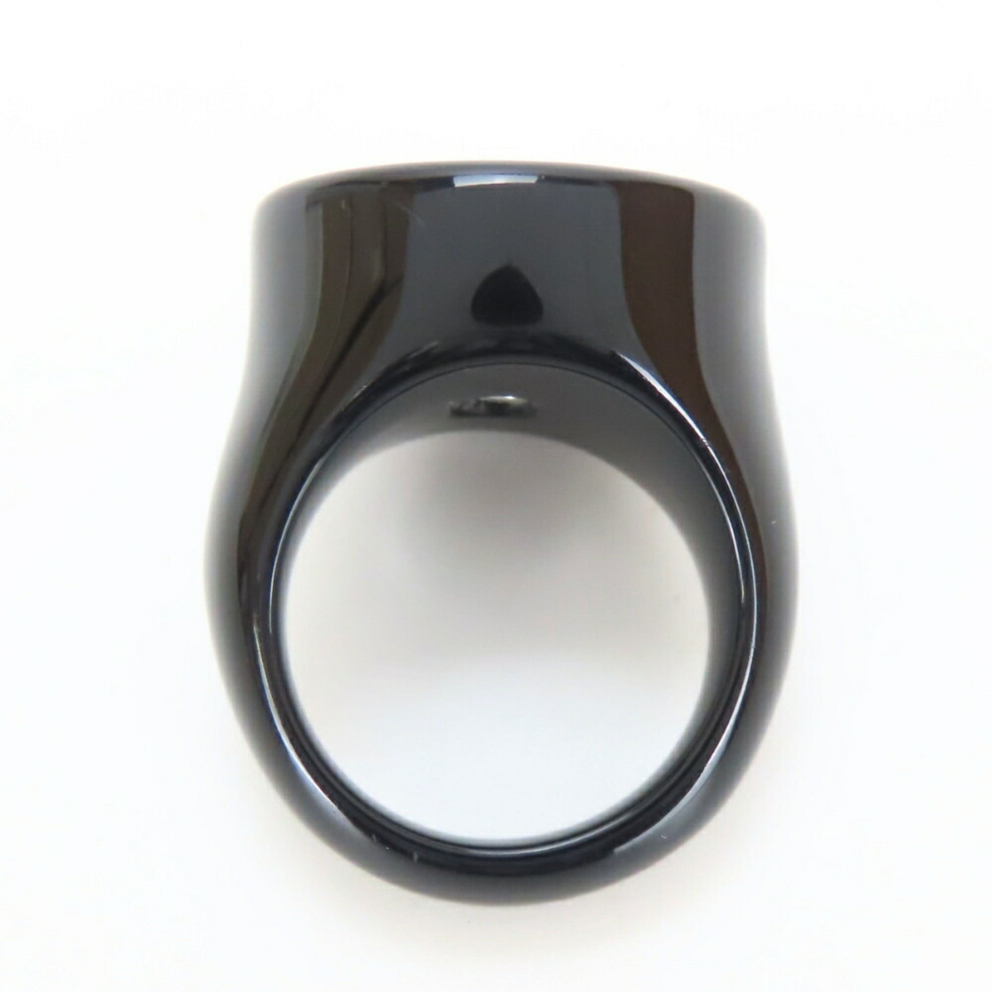 Chanel Black White Plastic Band Ring (Pre-Owned)