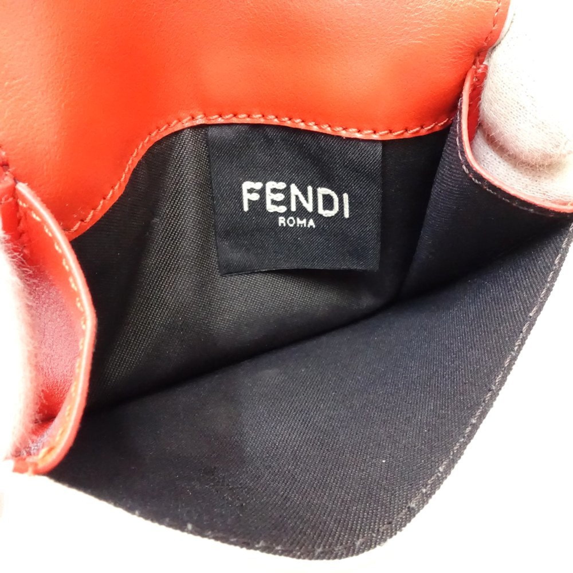 Fendi Ivory Red Color Leather Wallet (Tri-Fold) (Pre-Owned)
