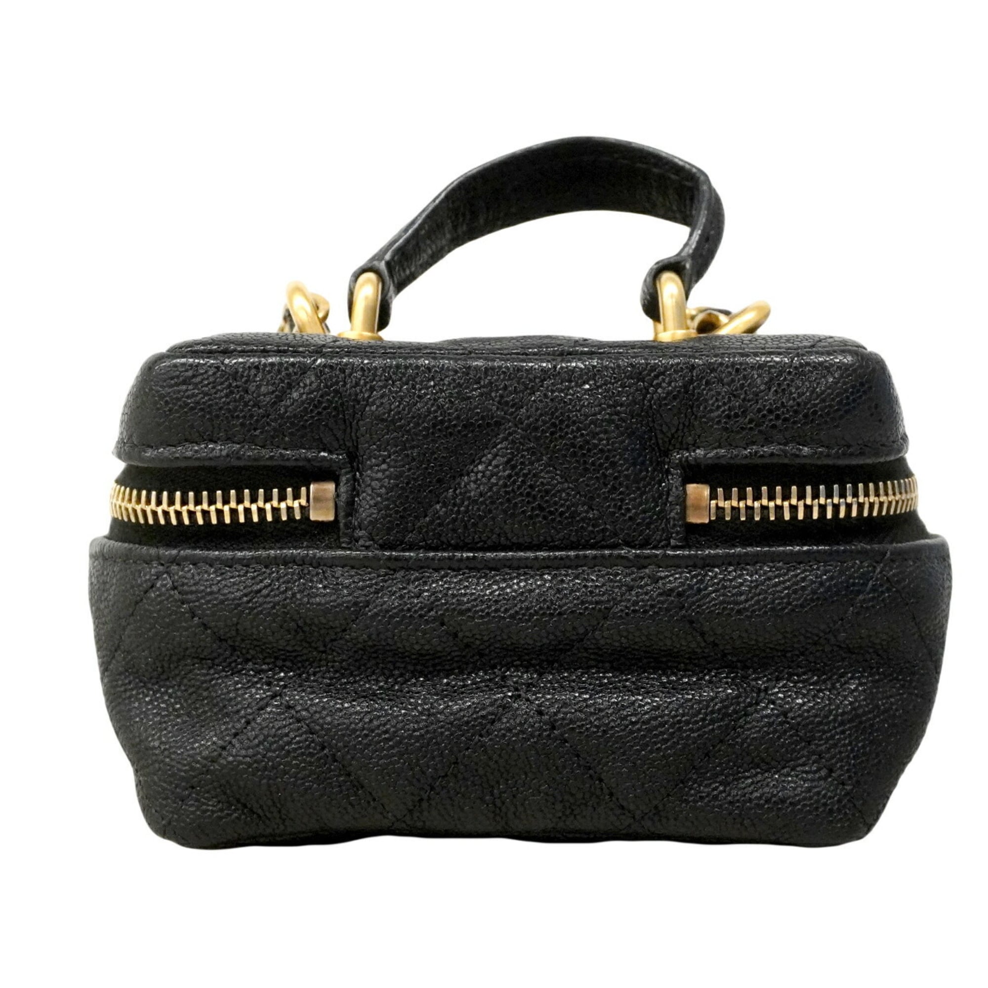 Chanel Black Grained Calfskin Vanity Bag (Pre-Owned)