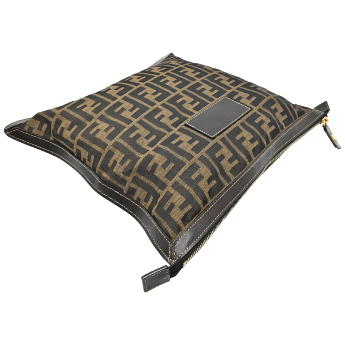 Fendi Brown Nylon Leather Clutch Bag (Pre-Owned)