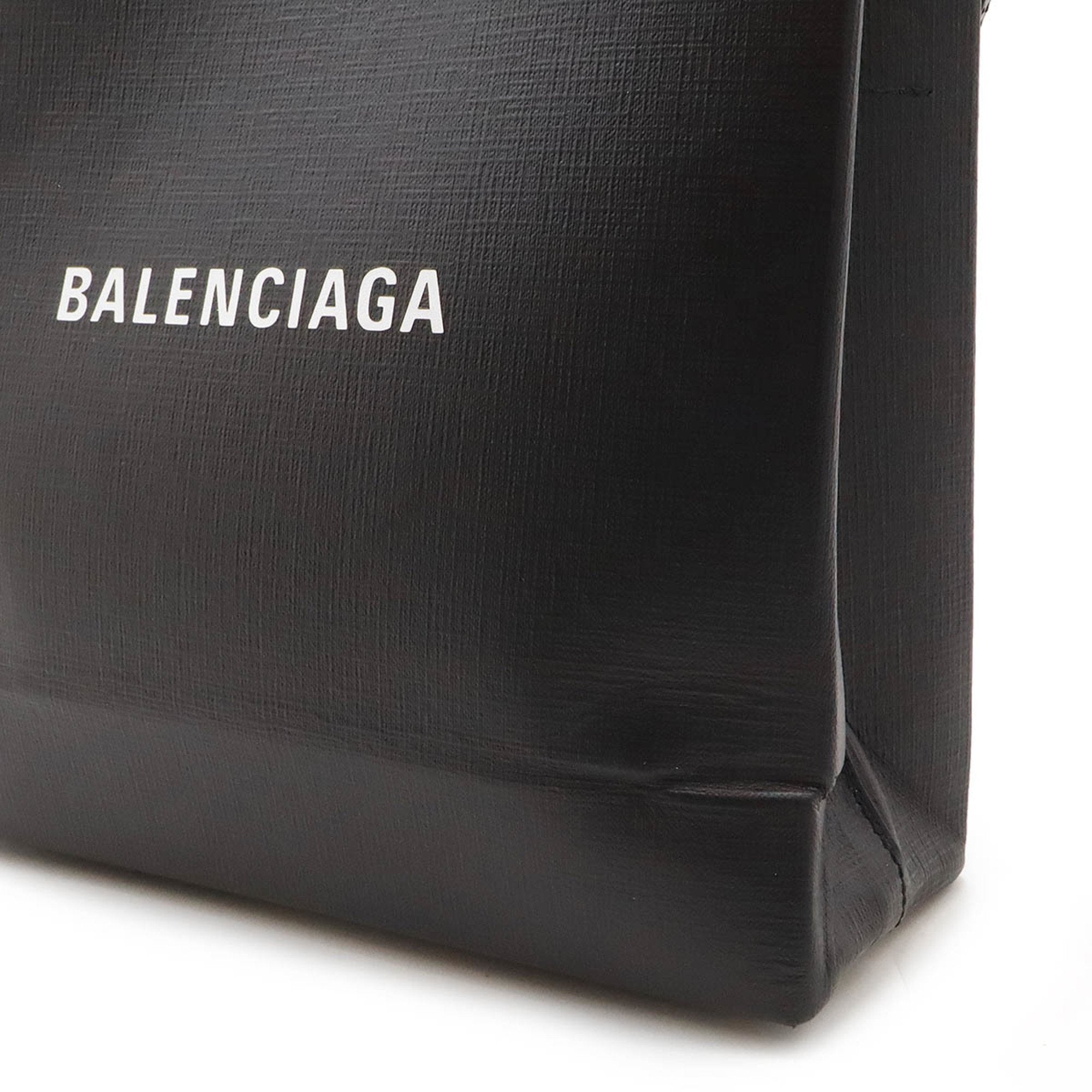 Balenciaga Black Leather Shoulder Bag Tote Bag (Pre-Owned)