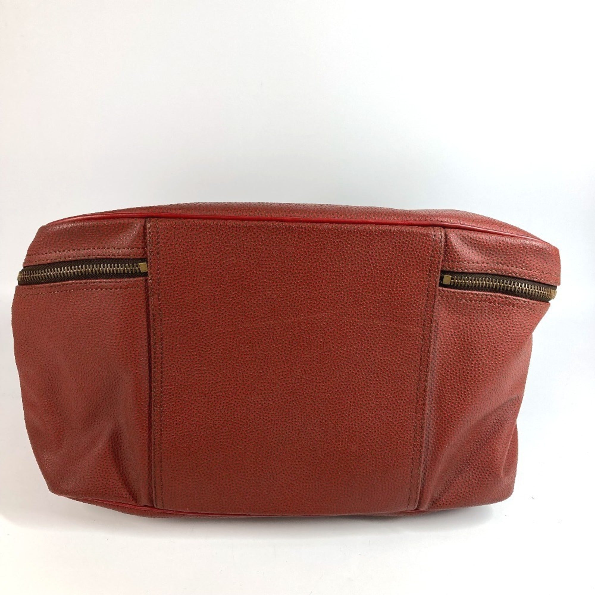 Louis Vuitton Red Color Leather Boston Bag Handbag Shoulder Bag (Pre-Owned)