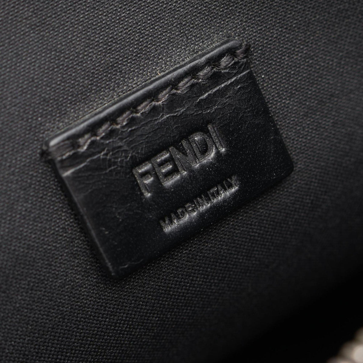 Fendi Black Leather Clutch Bag Handbag (Pre-Owned)