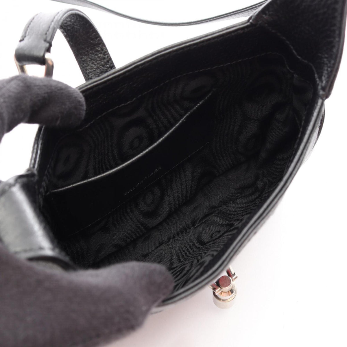 Balenciaga Black Canvas Leather Handbag Shoulder Bag (Pre-Owned)