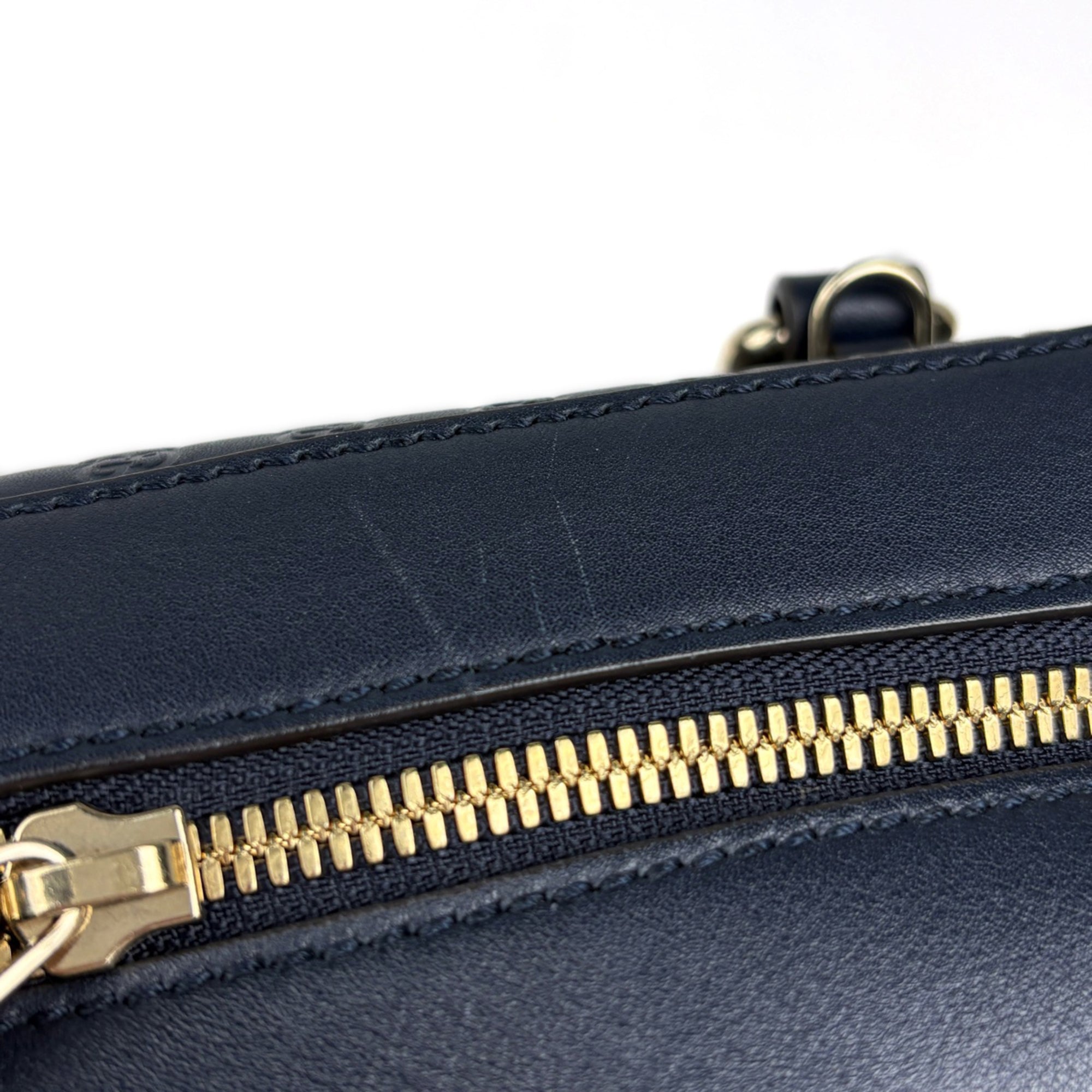 Gucci Navy Leather Handbag (Pre-Owned)
