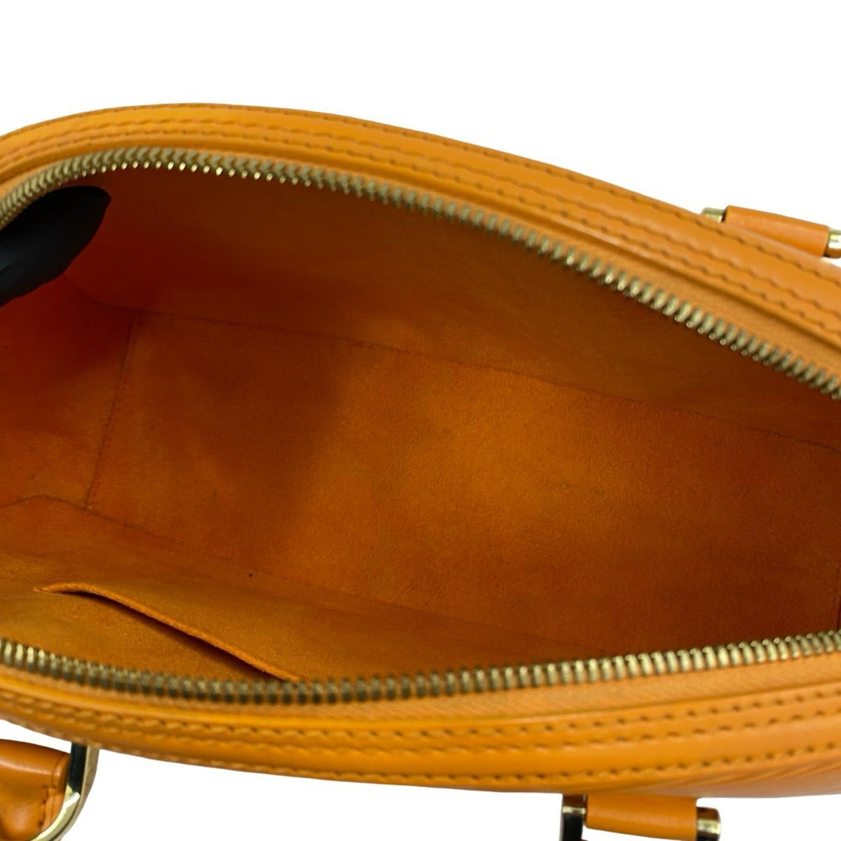 Louis Vuitton Orange Leather Boston Bag Handbag (Pre-Owned)