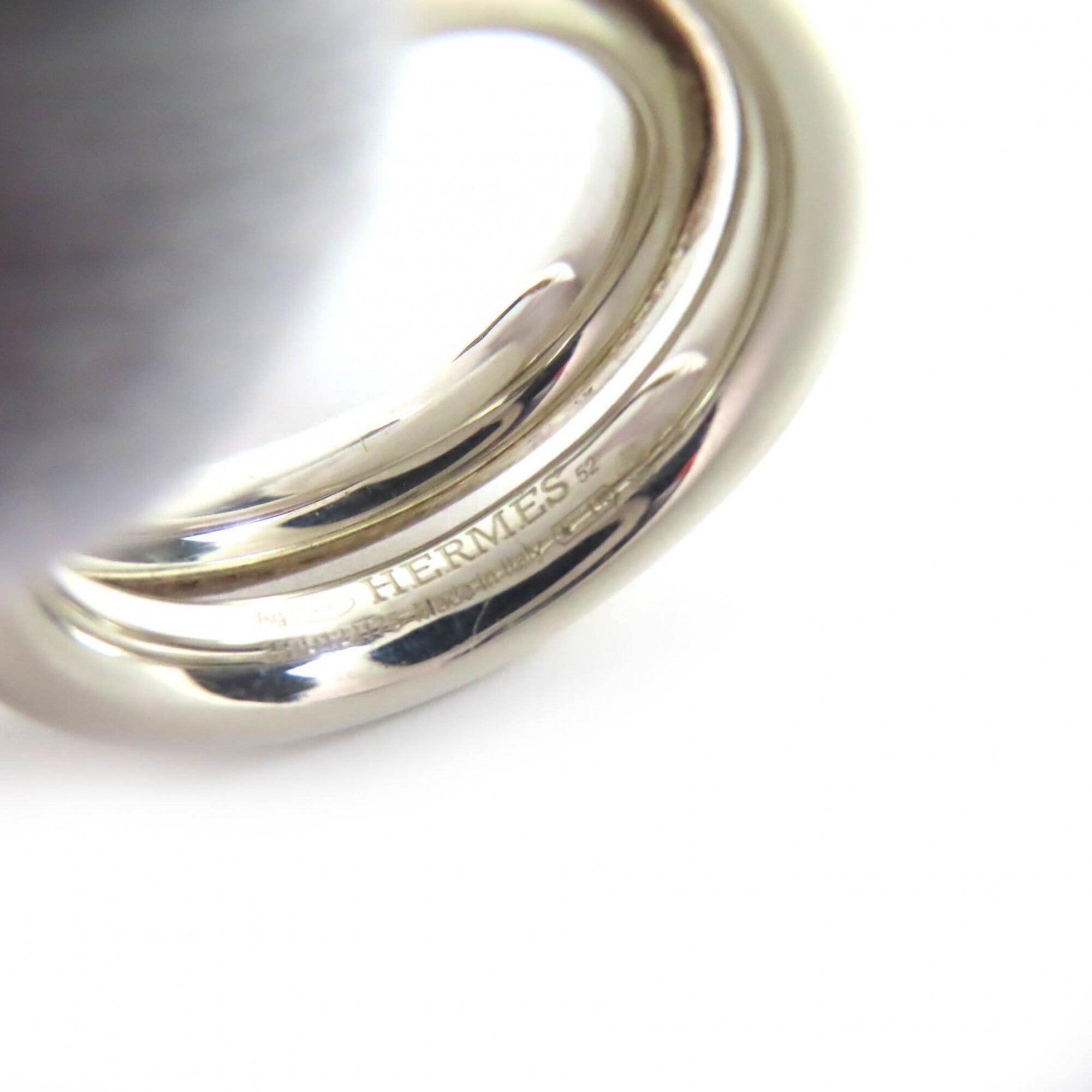 Hermes Silver Silver 925 Band Ring (Pre-Owned)