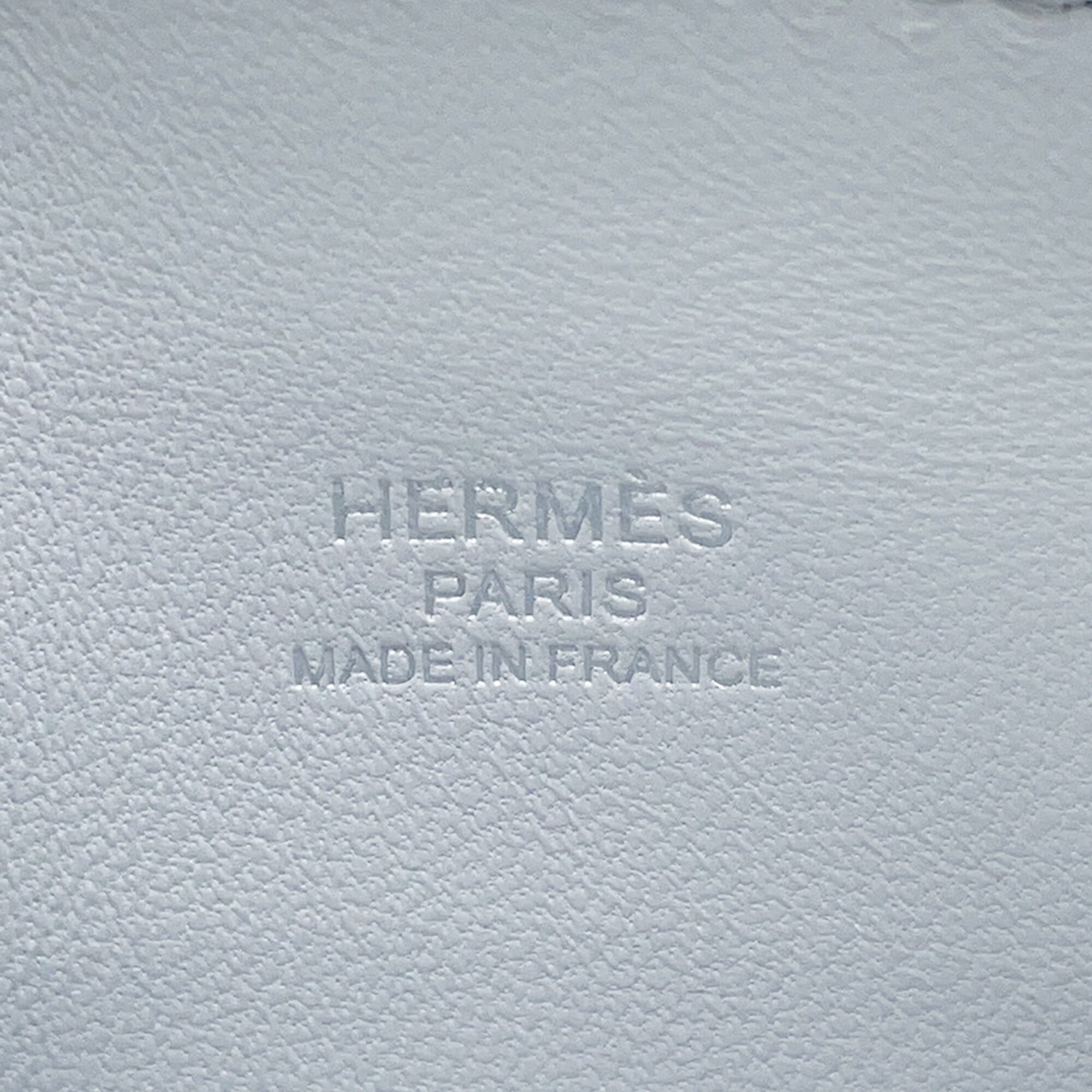Hermes Bolide Argent Chevre Leather Handbag (Pre-Owned)