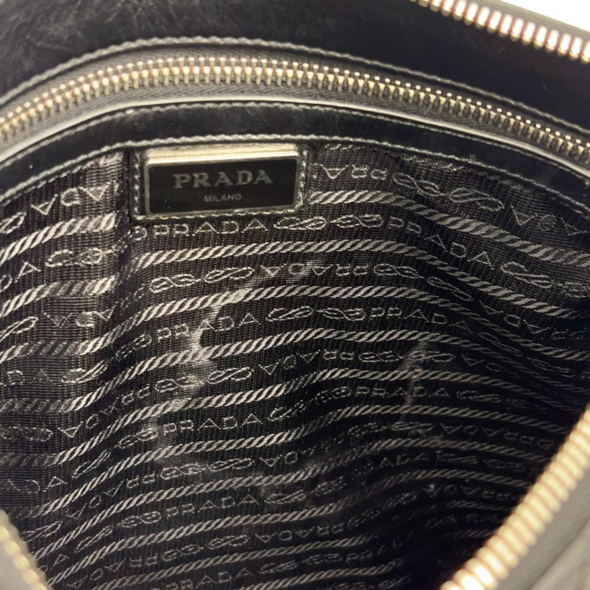 Prada Saffiano Black Saffiano Crossbody Bag Shoulder Bag (Pre-Owned)