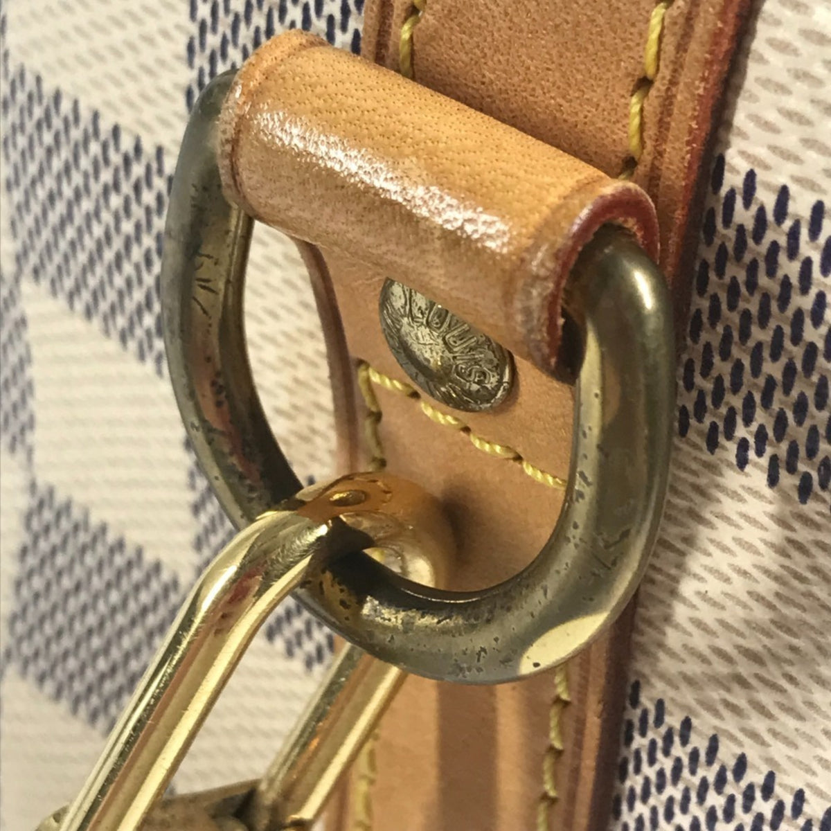 Louis Vuitton Damier Azur White Damier Azur Boston Bag Handbag Shoulder Bag (Pre-Owned)