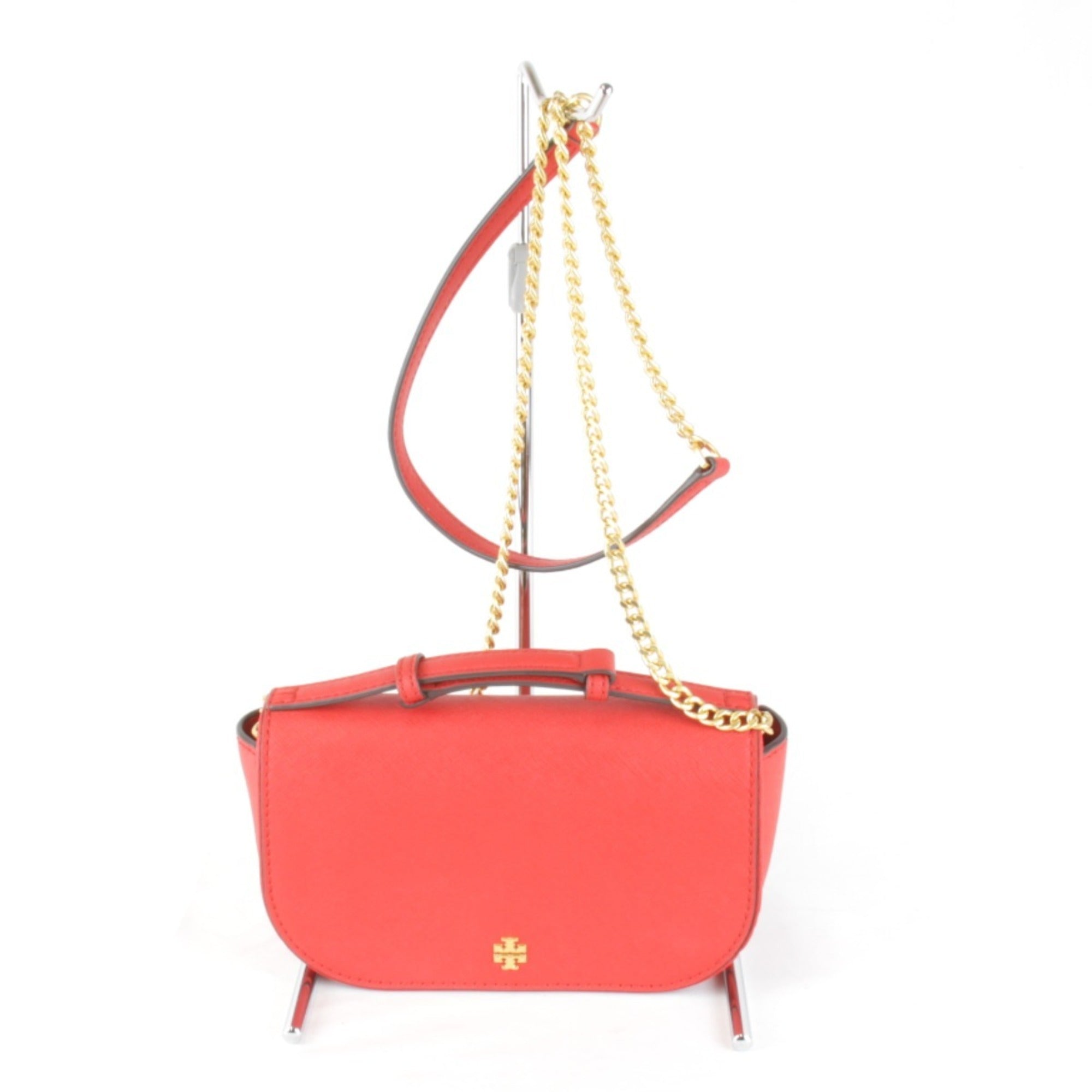 Tory Burch Red Color Leather Shoulder Bag (Pre-Owned)