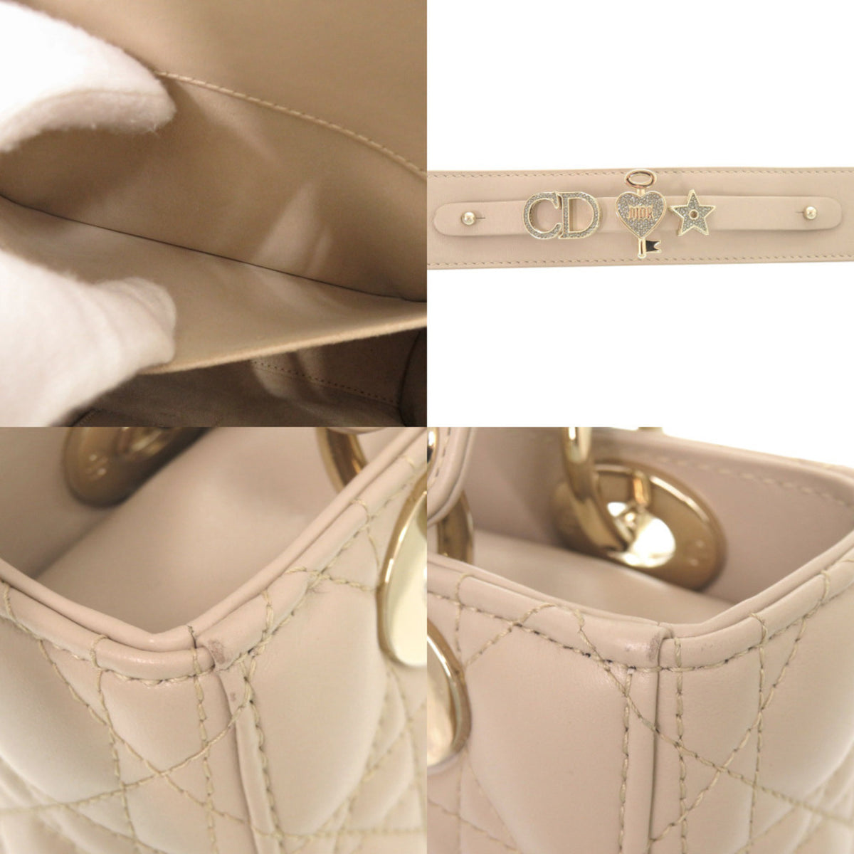 Christian Dior Beige Leather Handbag (Pre-Owned)
