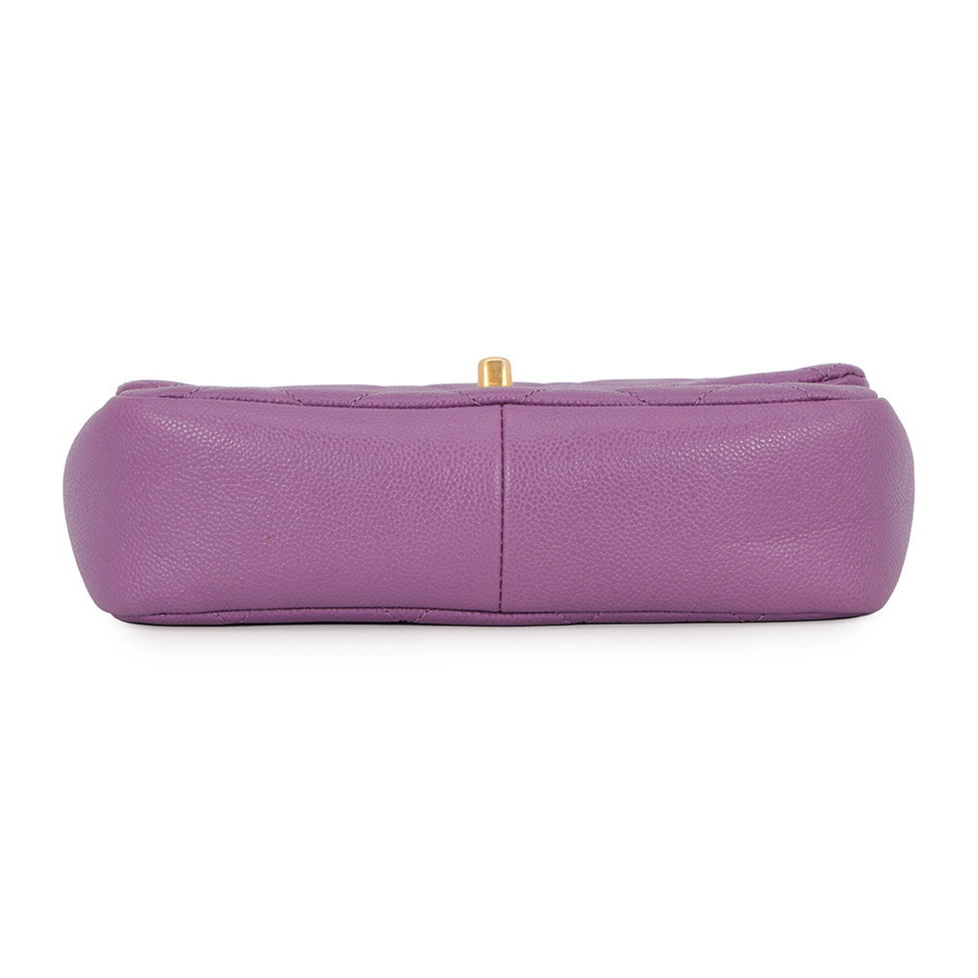 Chanel Matelasse Purple Grained Calfskin Shoulder Bag (Pre-Owned)