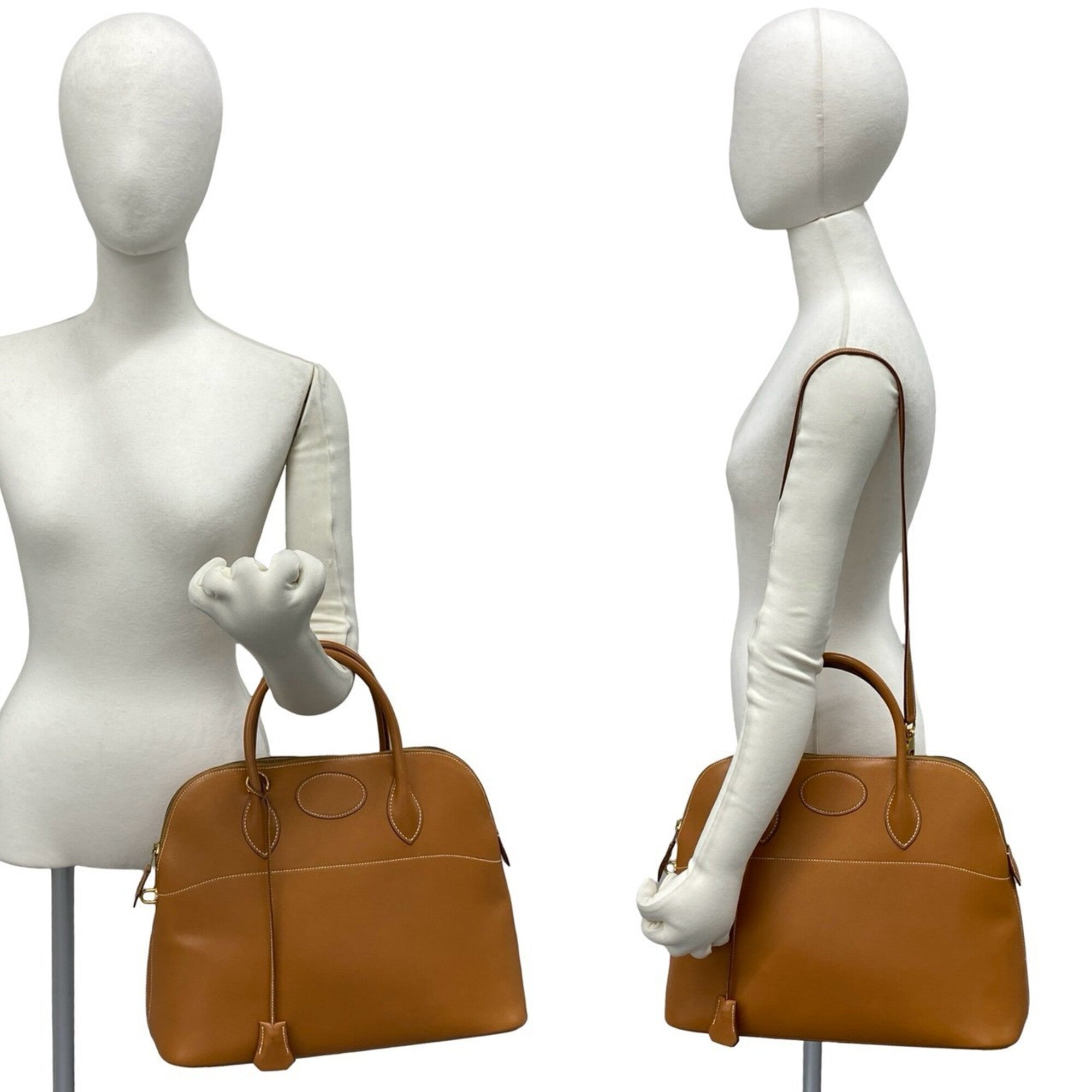 Hermes Brown Gulliver Leather Handbag Shoulder Bag Tote Bag (Pre-Owned)