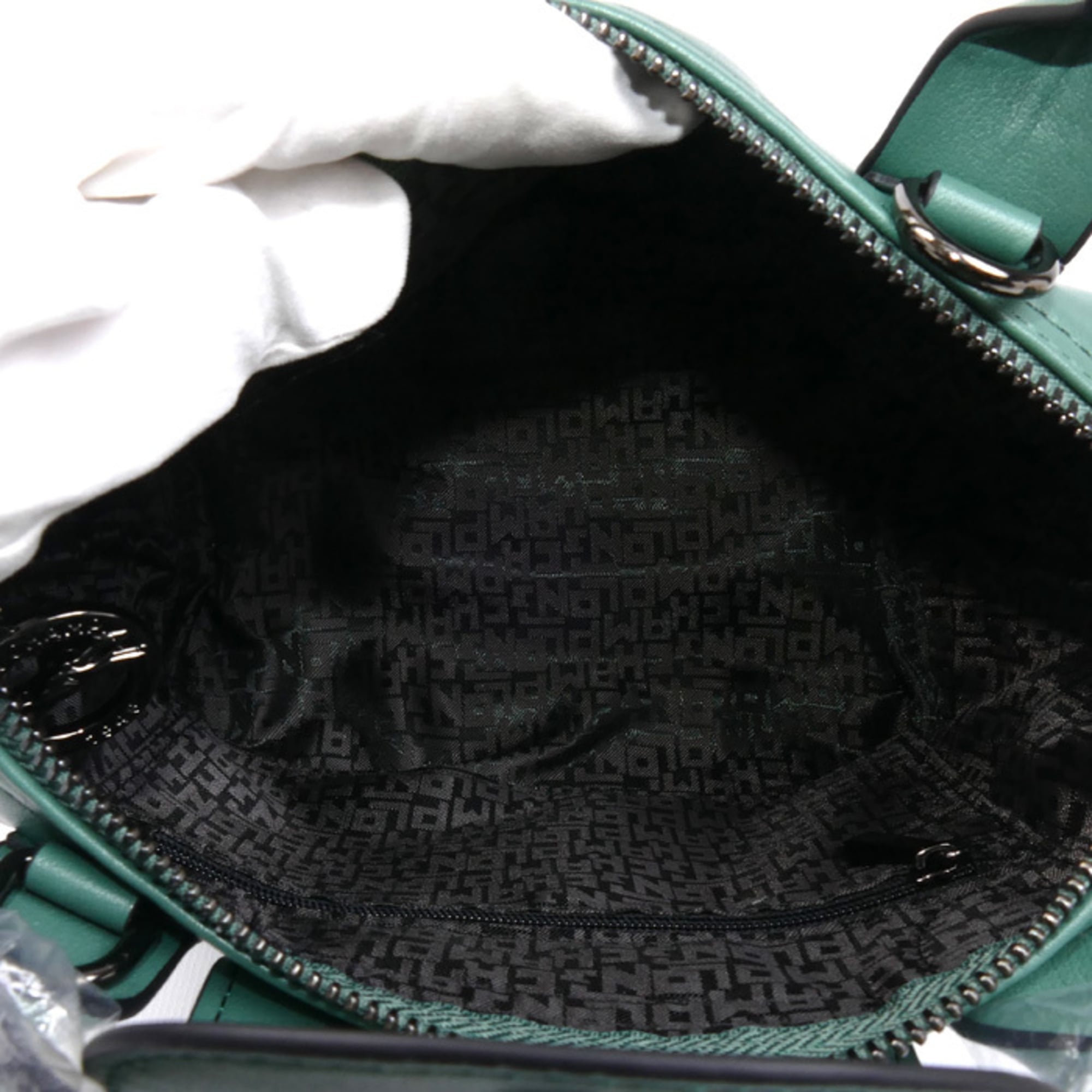 Longchamp Le Pliage Green Leather Shoulder Bag (Pre-Owned)
