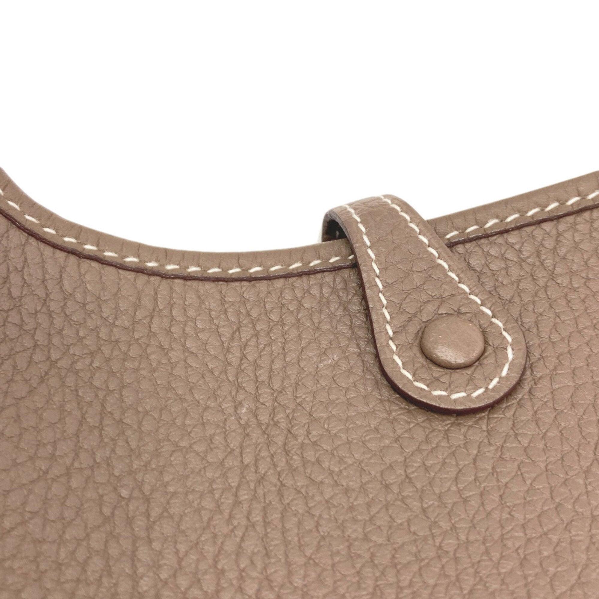 Hermes Etoupe Gray Taurillon Clemence Leather Shoulder Bag (Pre-Owned)