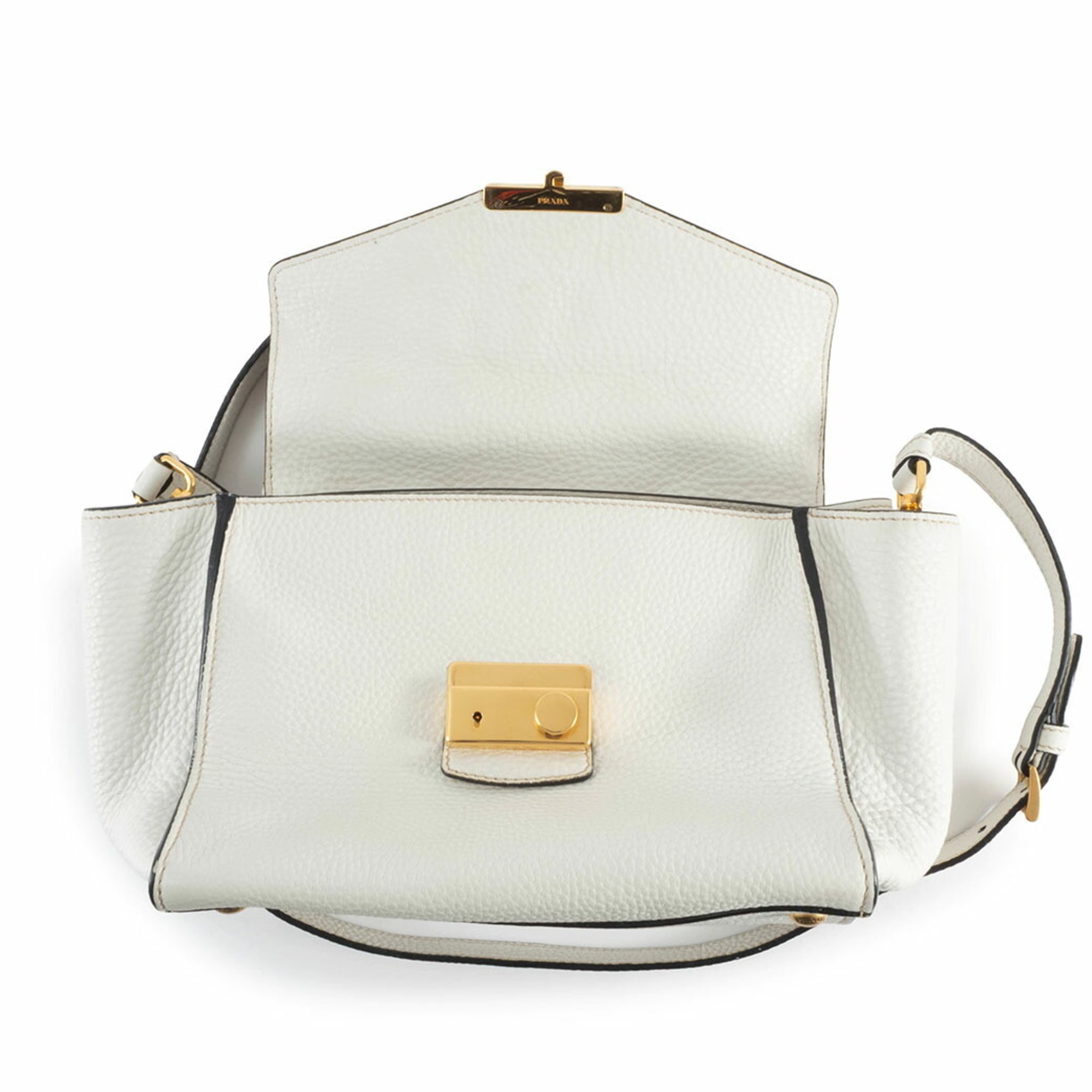 Prada White Leather Handbag (Pre-Owned)