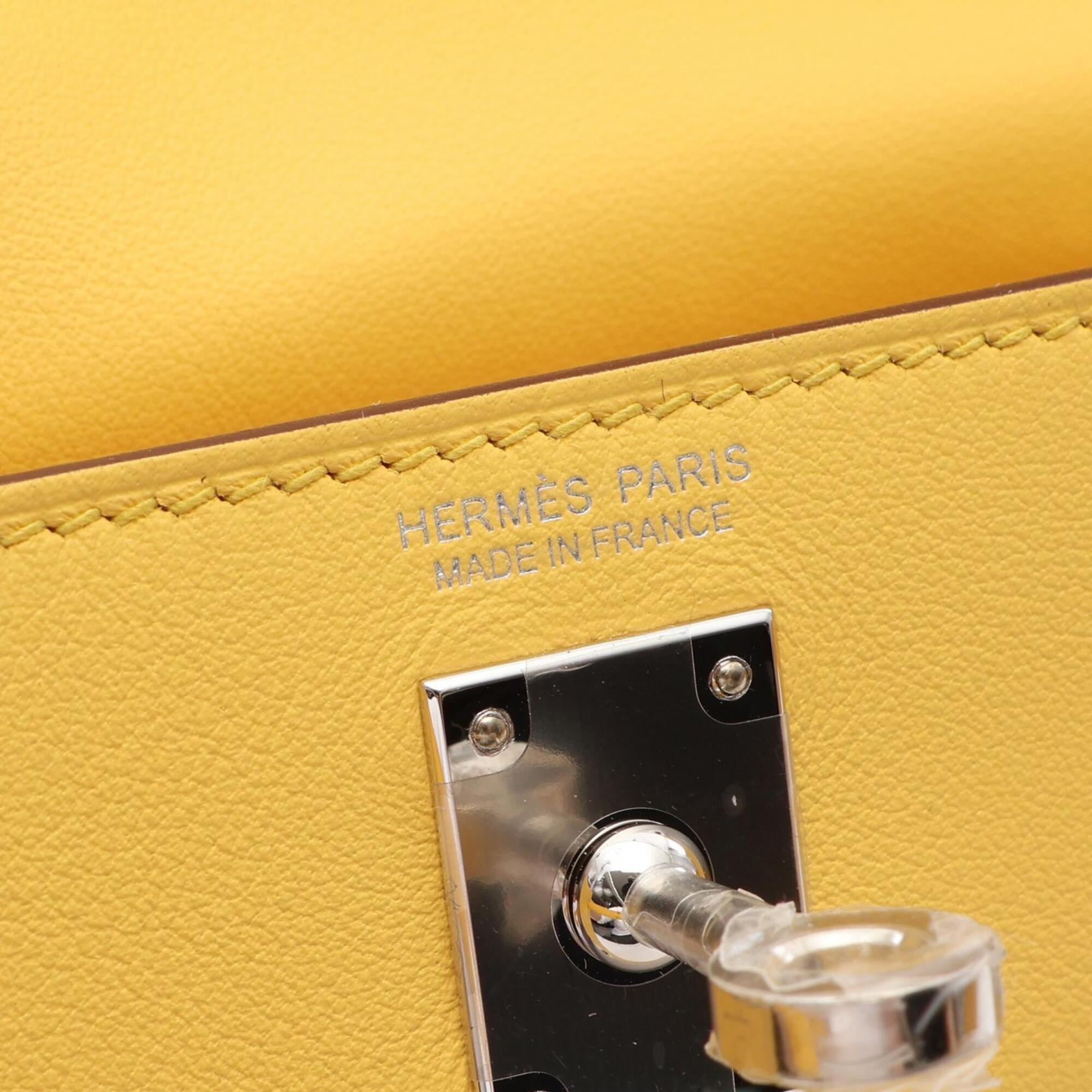 Hermes Yellow Swift Leather Handbag Shoulder Bag (Pre-Owned)