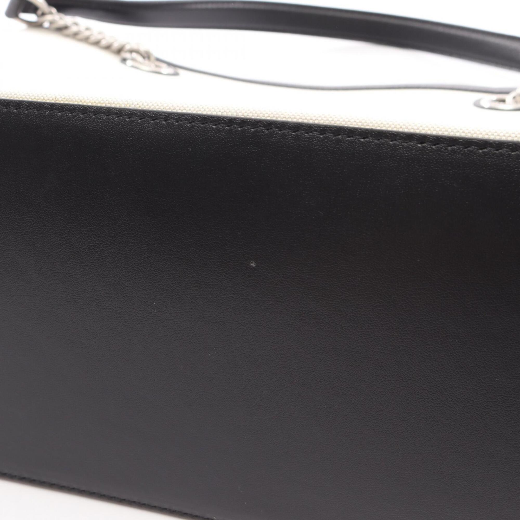Balenciaga Black Gray Canvas Leather Handbag Tote Bag (Pre-Owned)