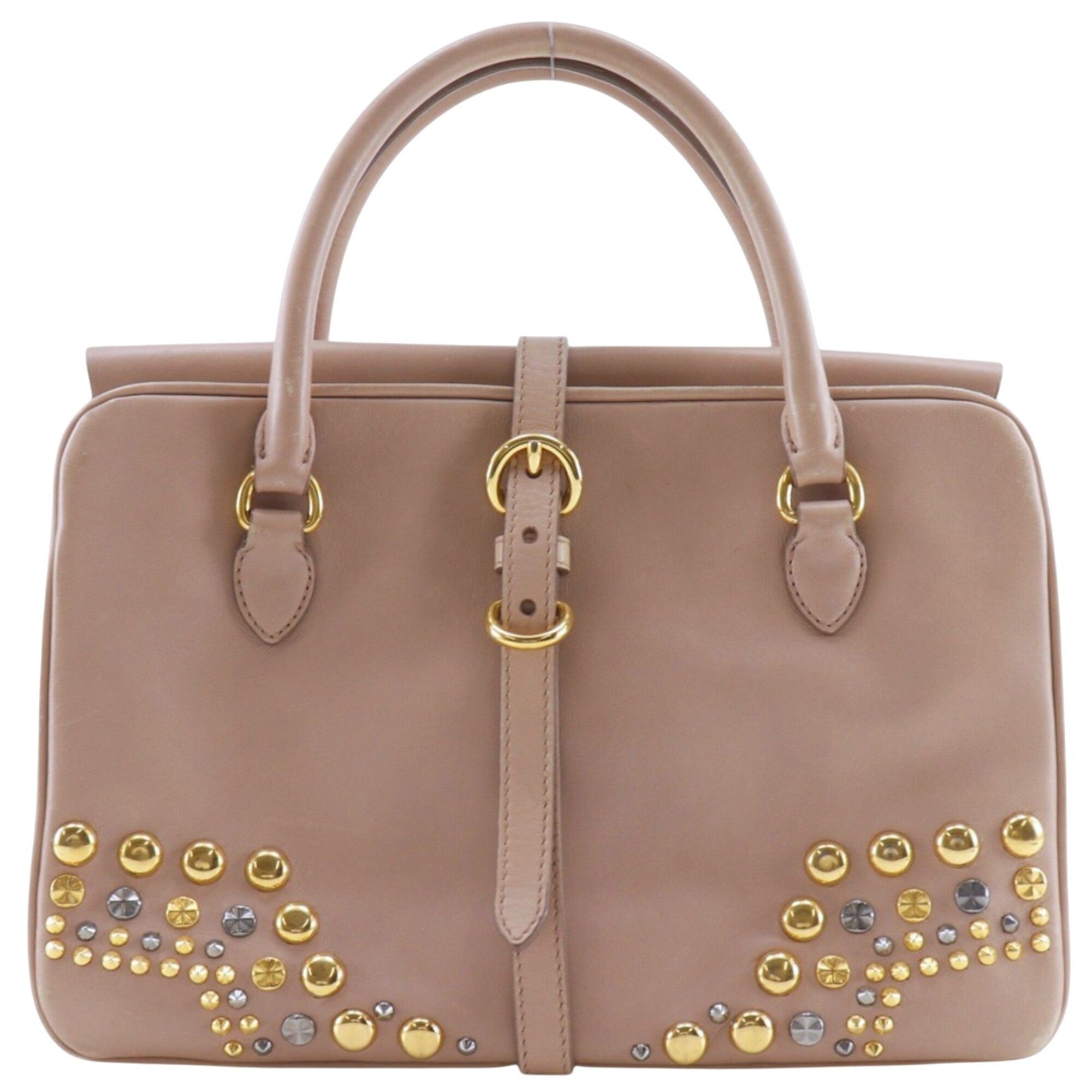 Miu Miu Pink Beige Leather Handbag (Pre-Owned)