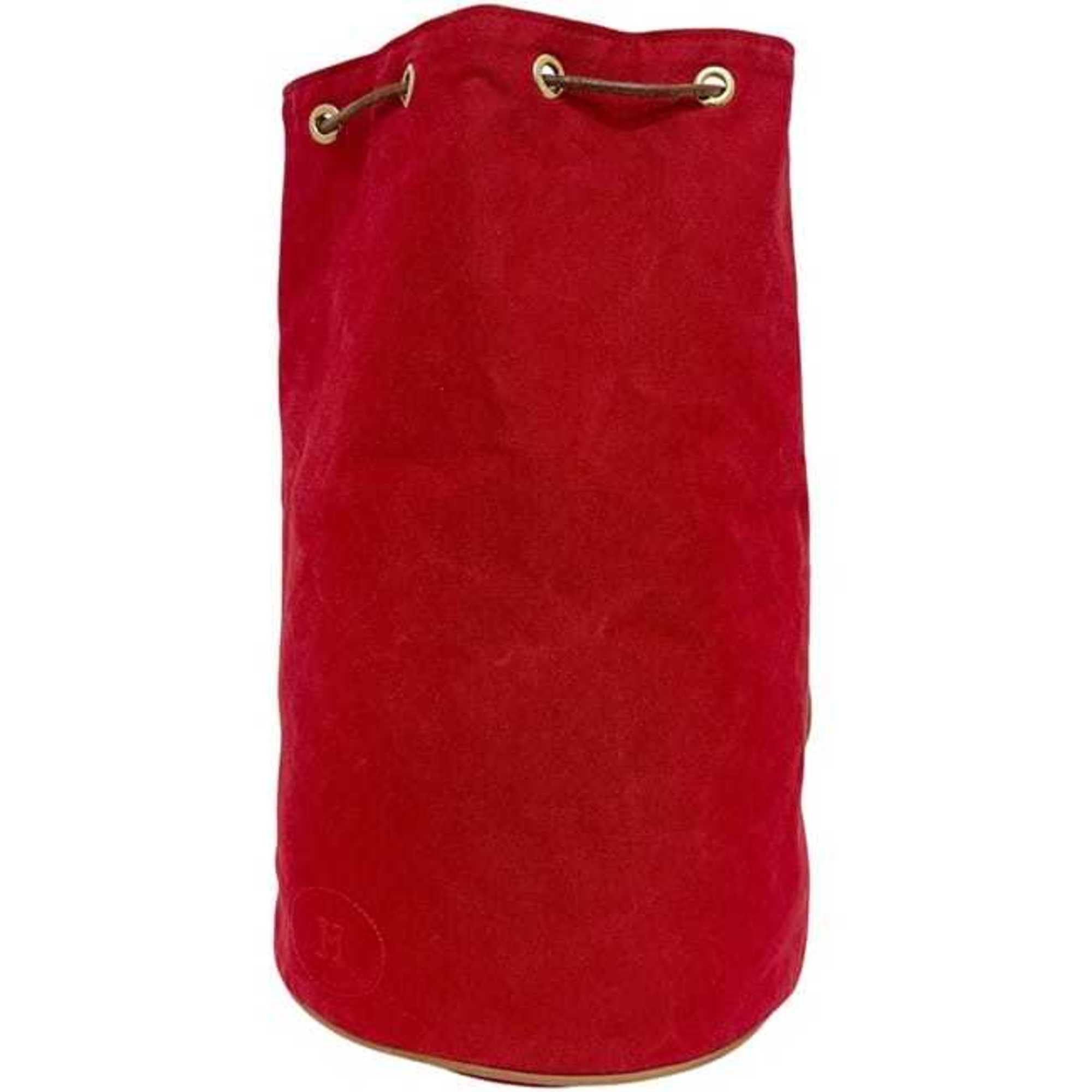 Hermes Red Color Canvas Leather Backpack (Pre-Owned)