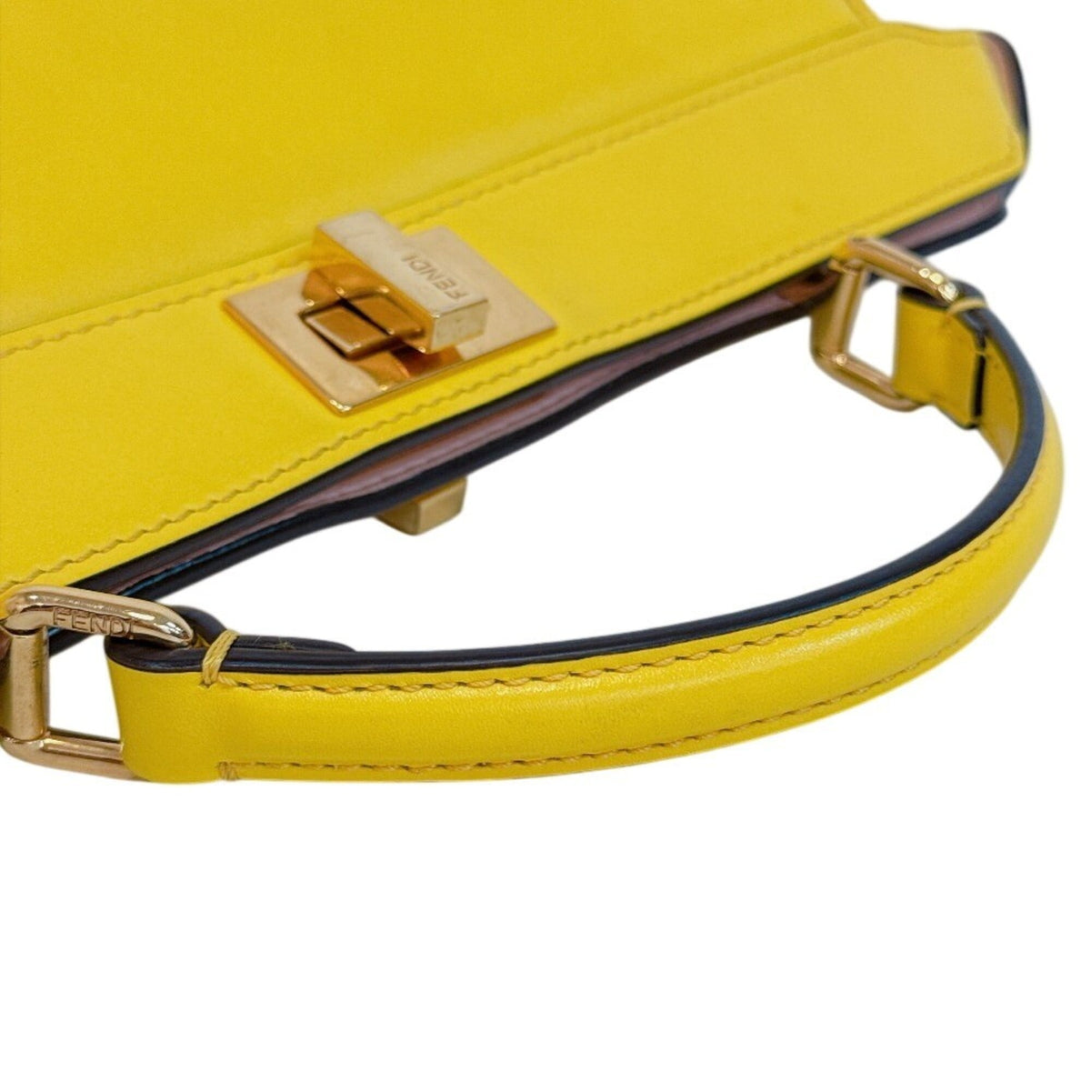 Fendi Peekaboo Yellow Leather Handbag (Pre-Owned)